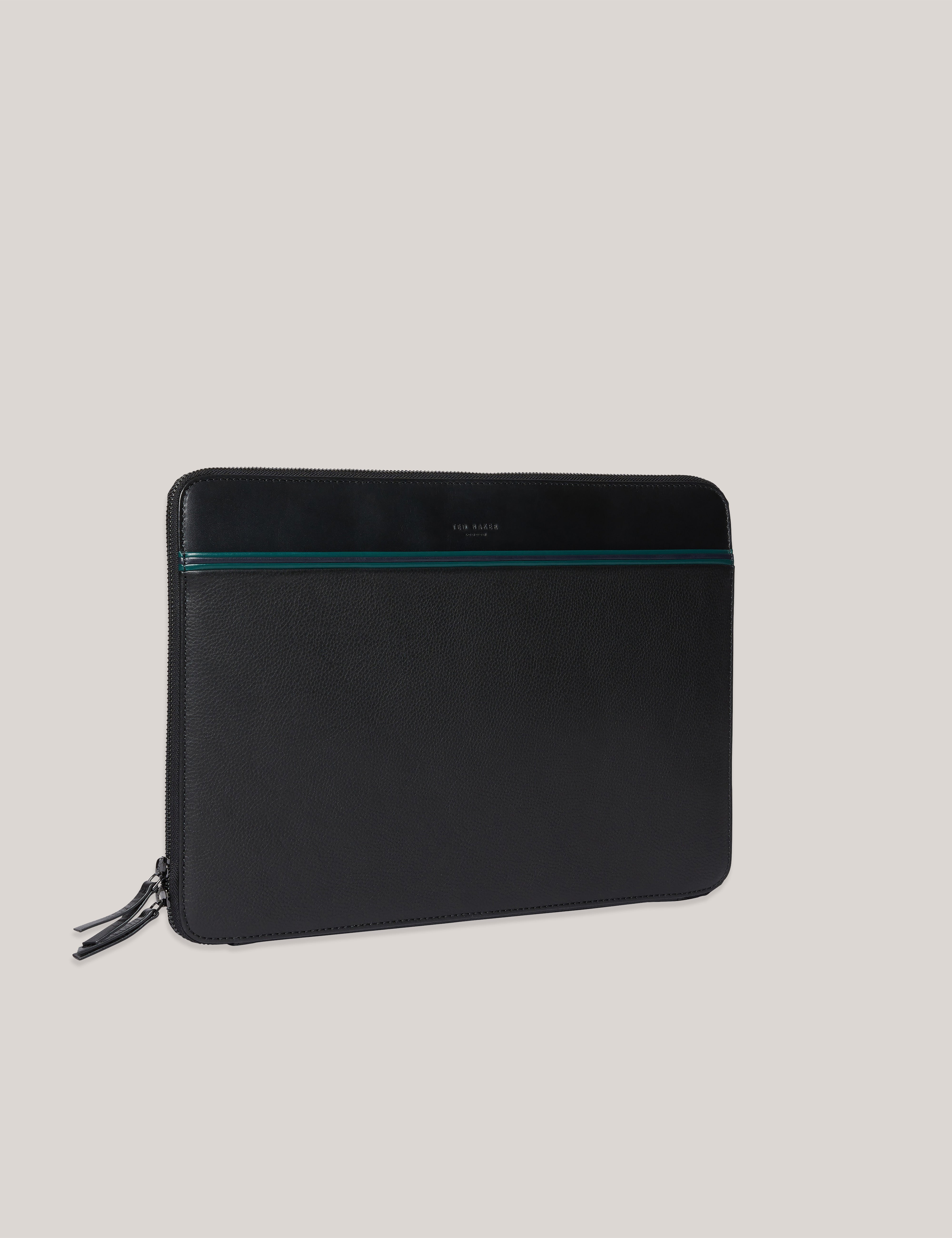 Grainge Stripe Leather Laptop Case 15 Inch Black