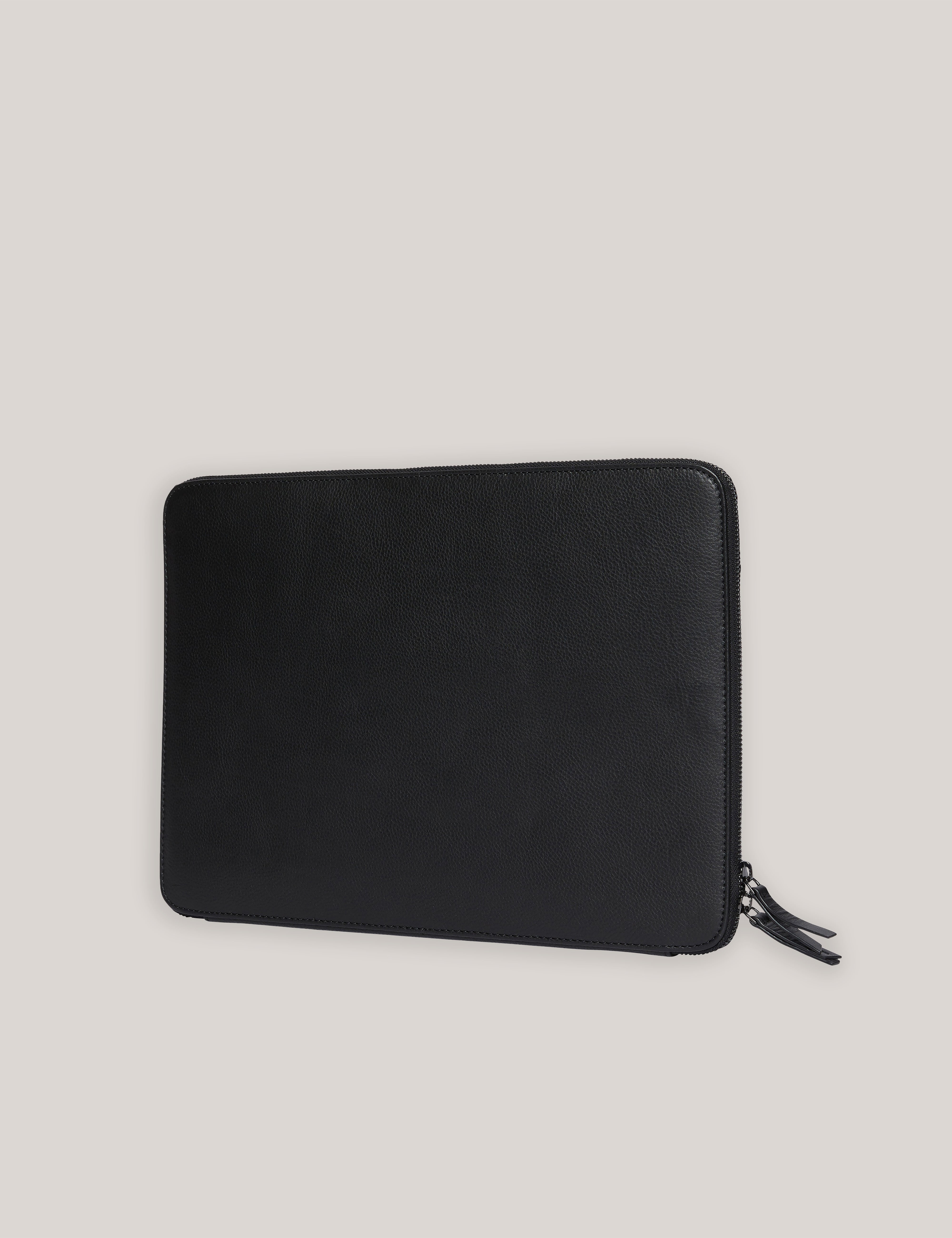 Grainge Stripe Leather Laptop Case 15 Inch Black