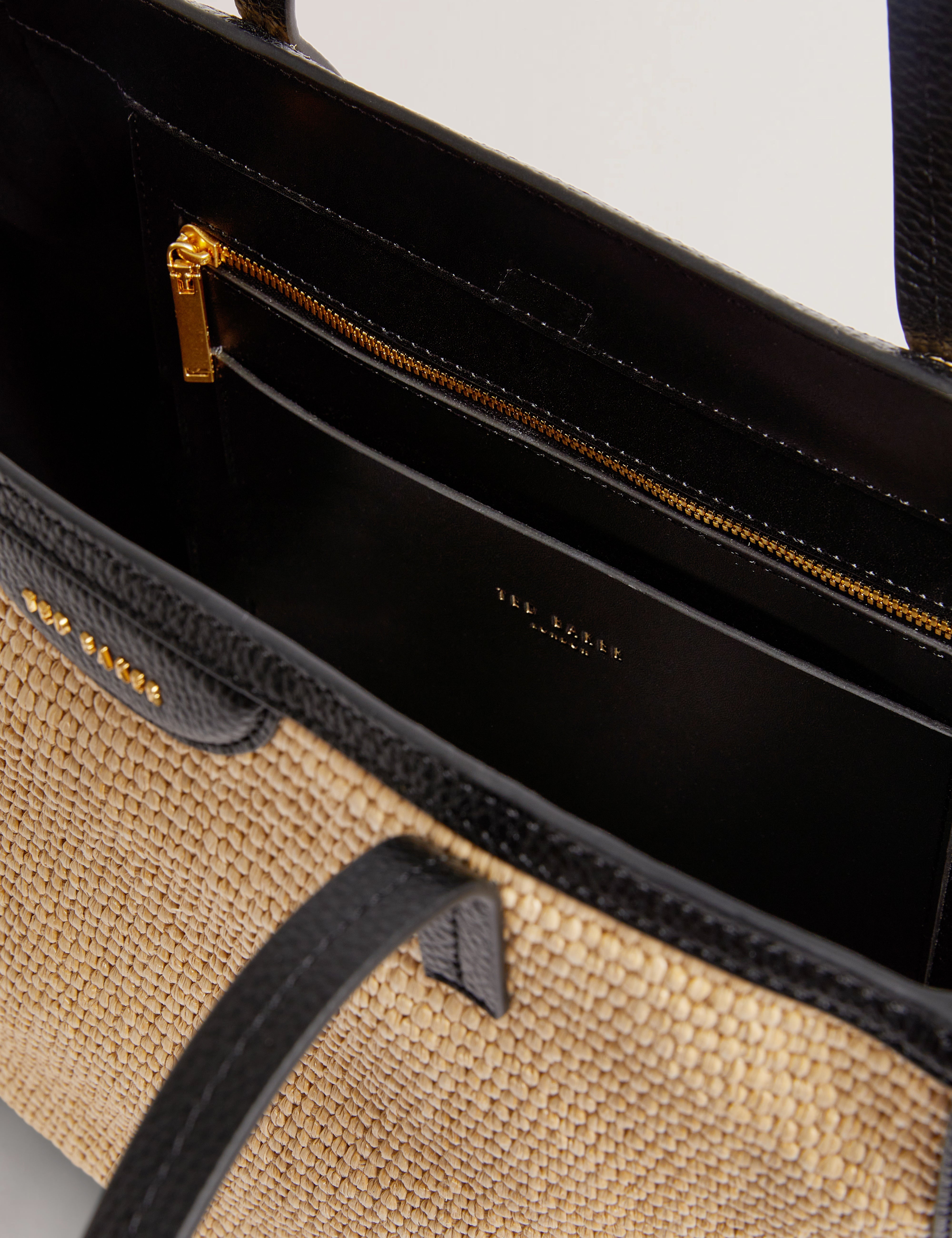 Barni Faux Raffia Large Shopper Bag Black