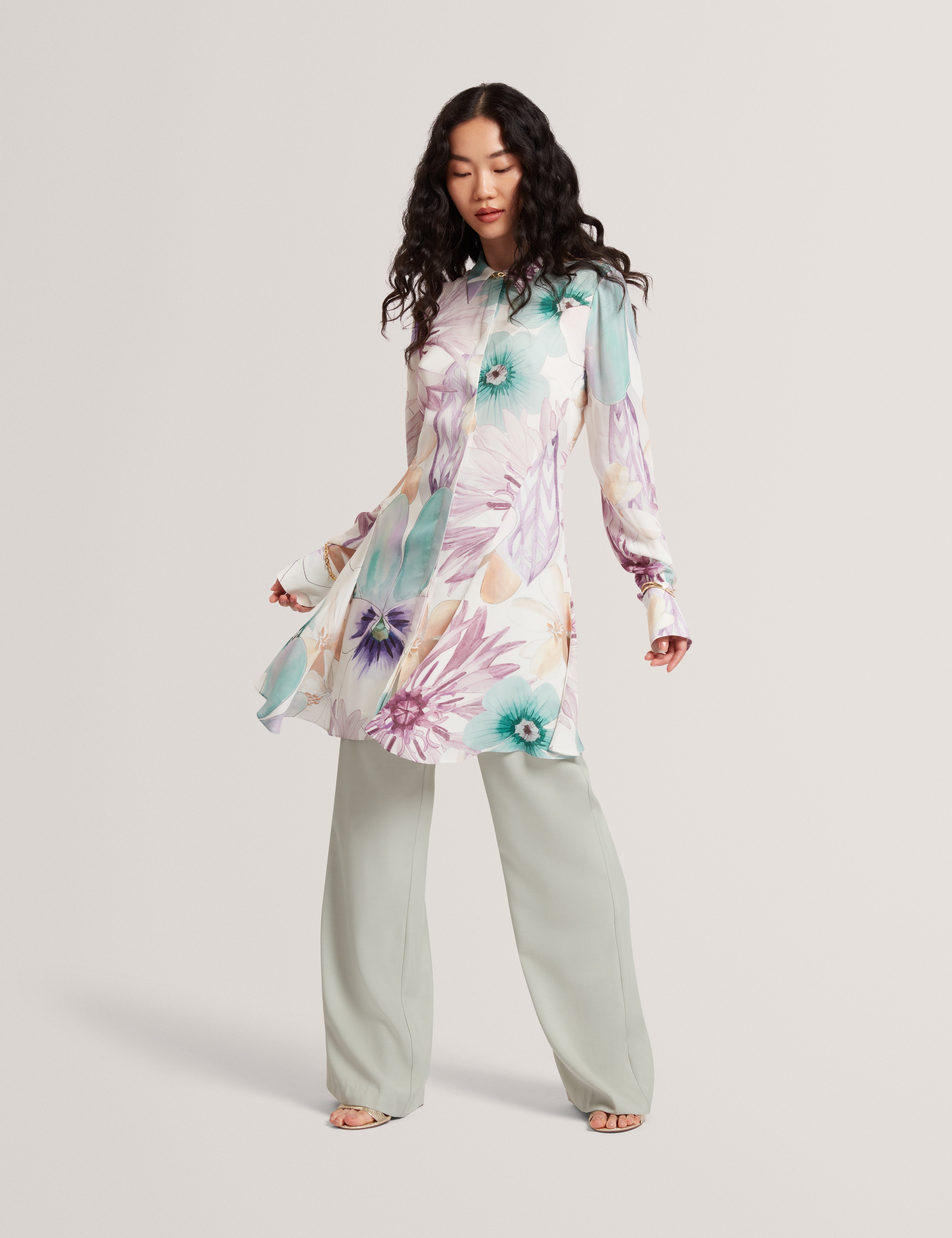 Mayha Print Mini Shirt Dress White