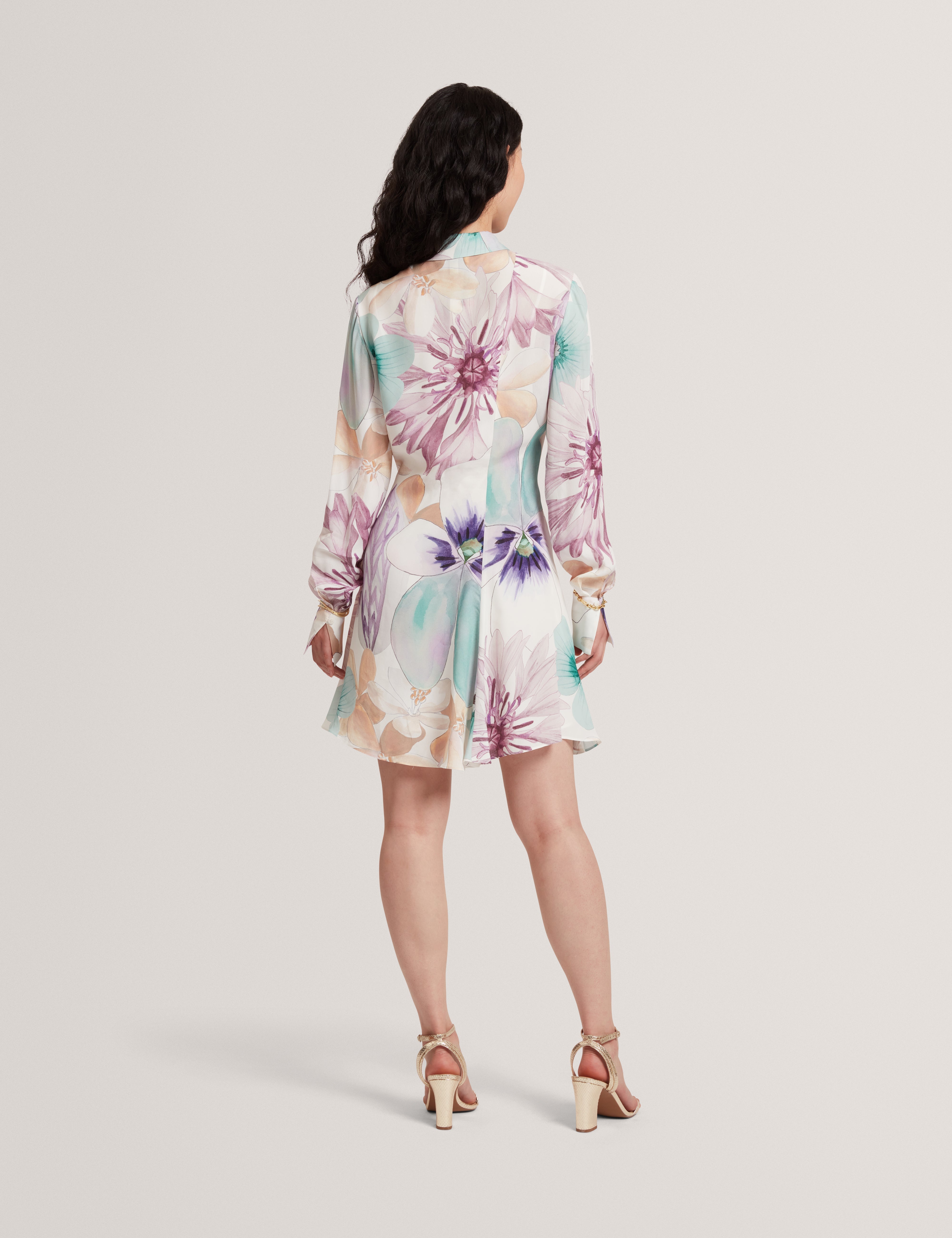 Mayha Print Mini Shirt Dress White