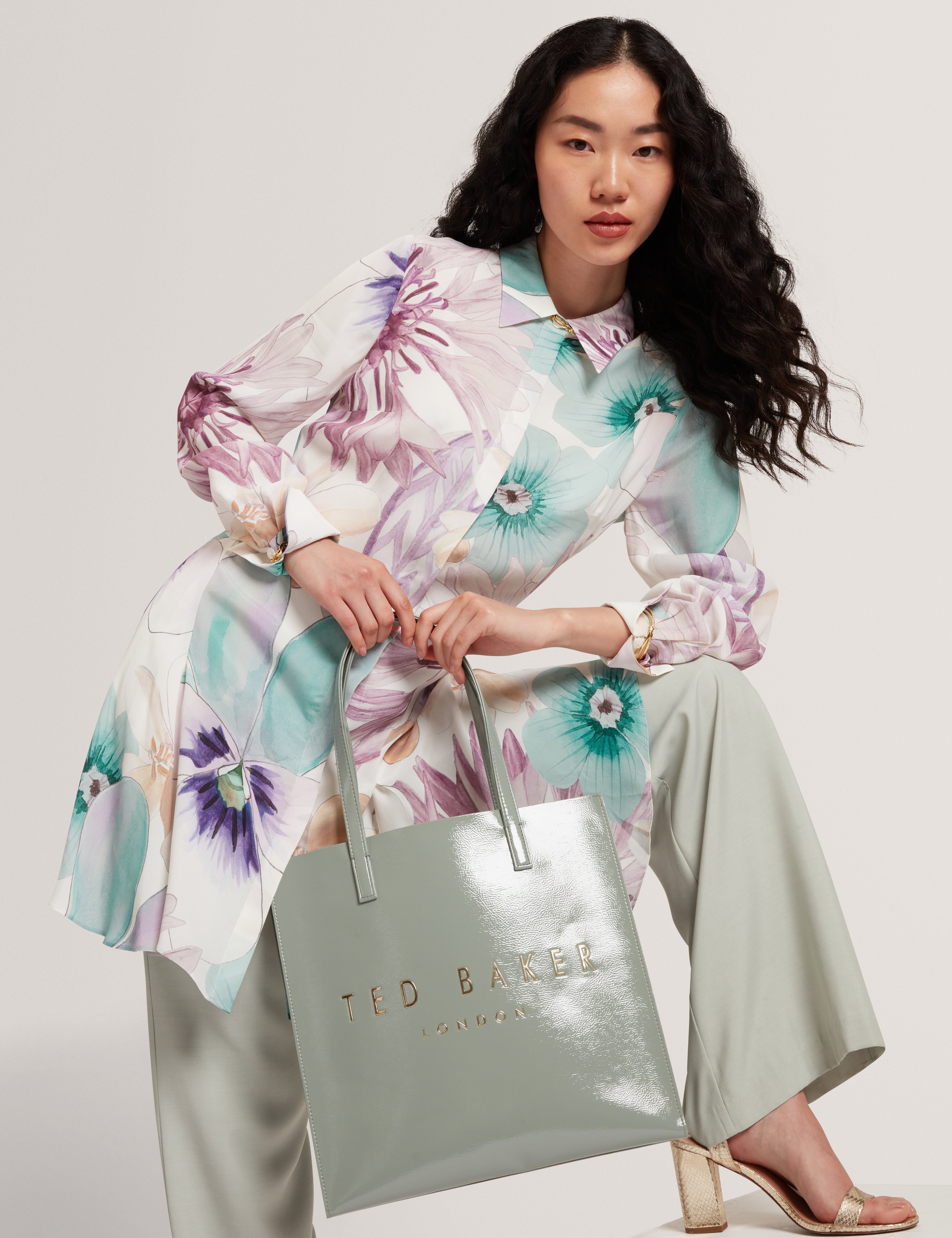 Mayha Print Mini Shirt Dress White