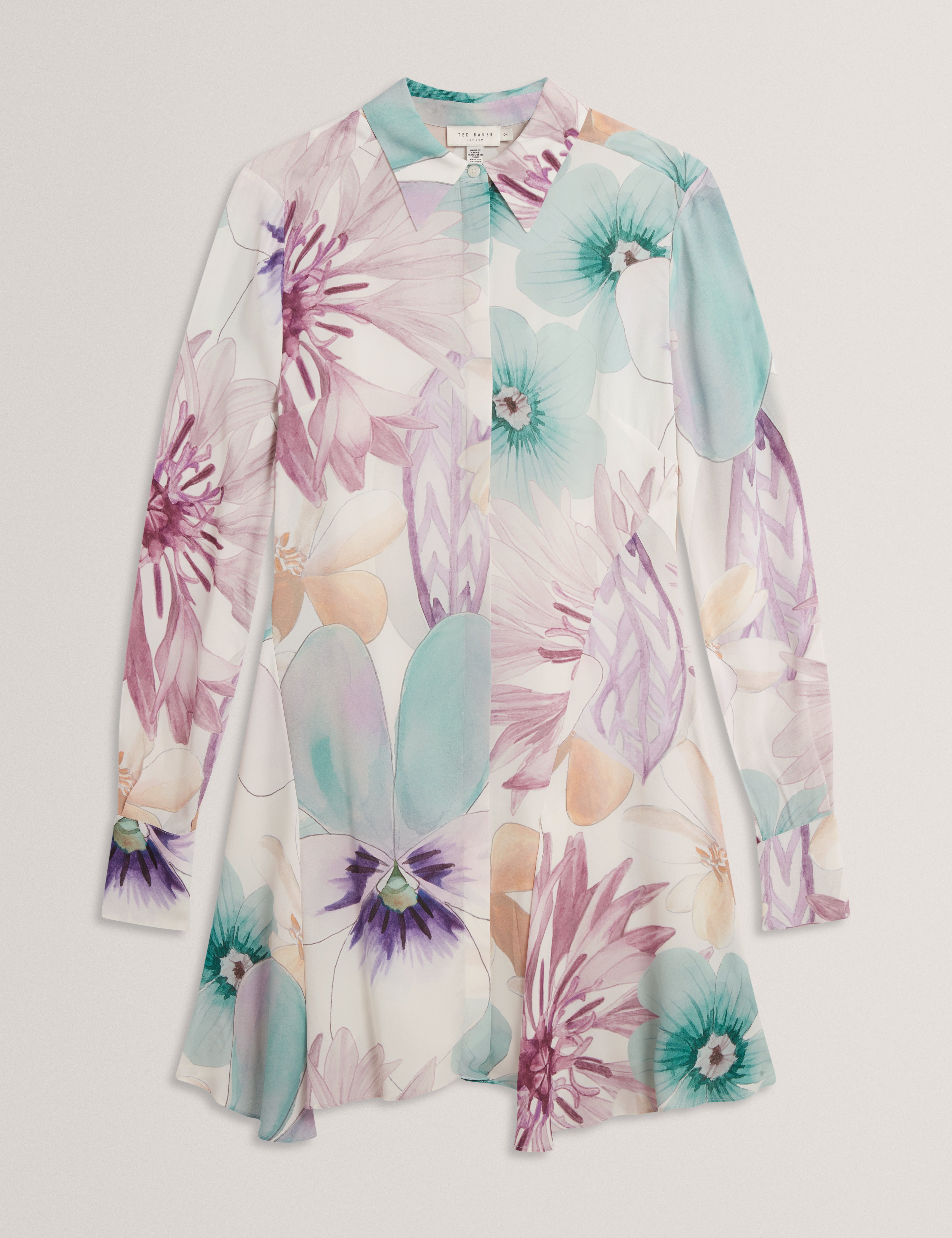 Mayha Print Mini Shirt Dress White
