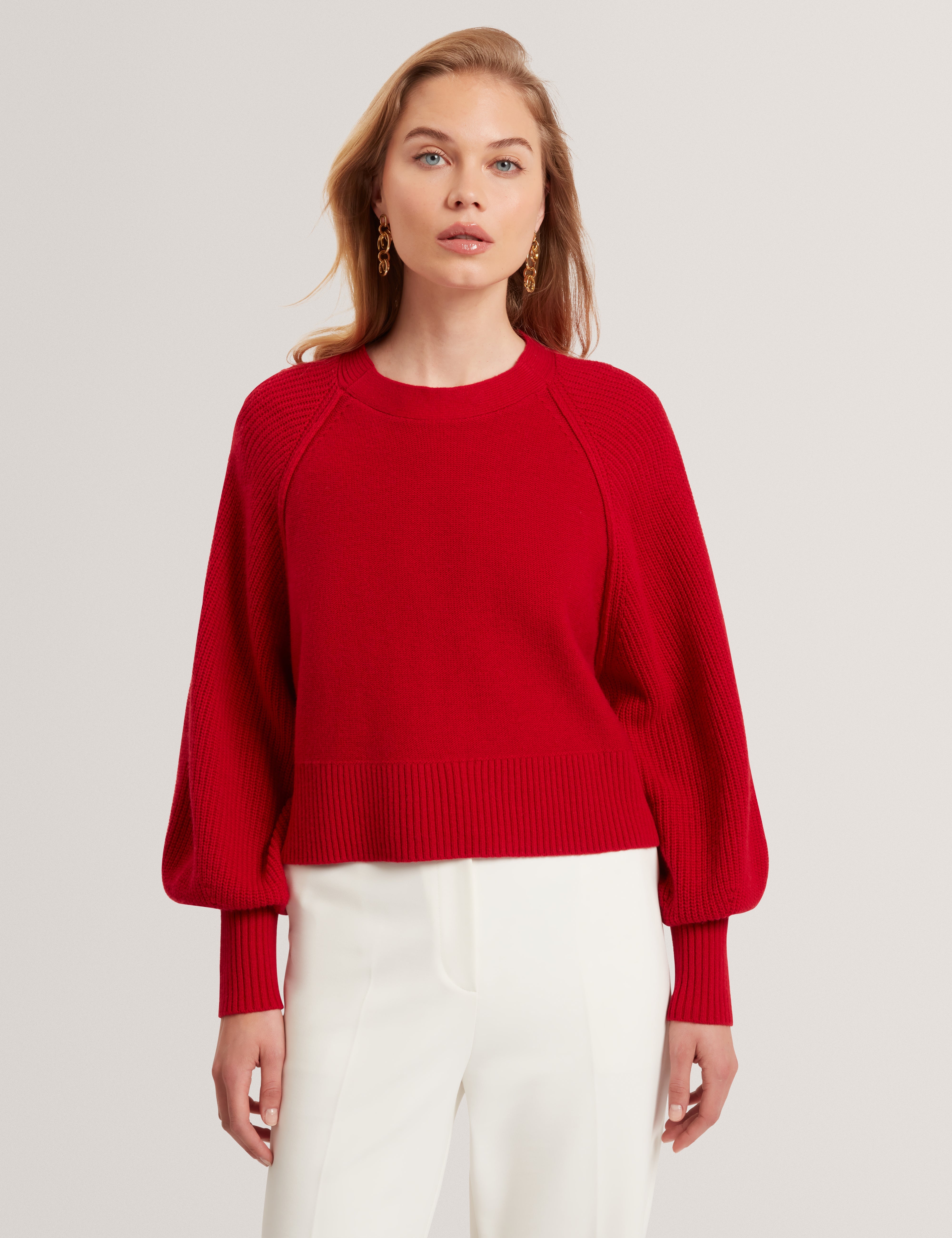 Vicckii Crew Neck Knitted Jumper Dk-Red - Main Image
