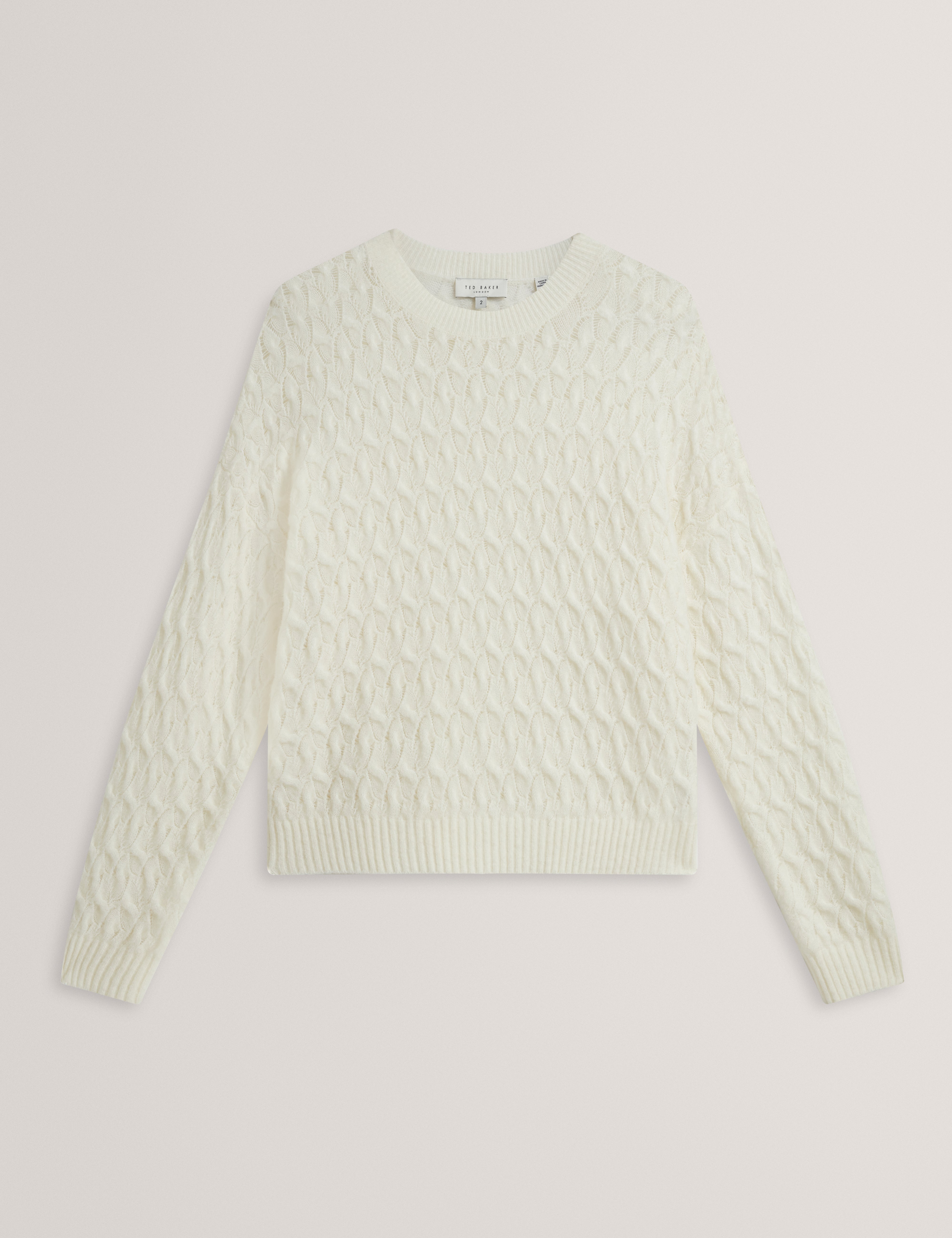 Jocieyy Cable Knit Sweatshirt Ivory