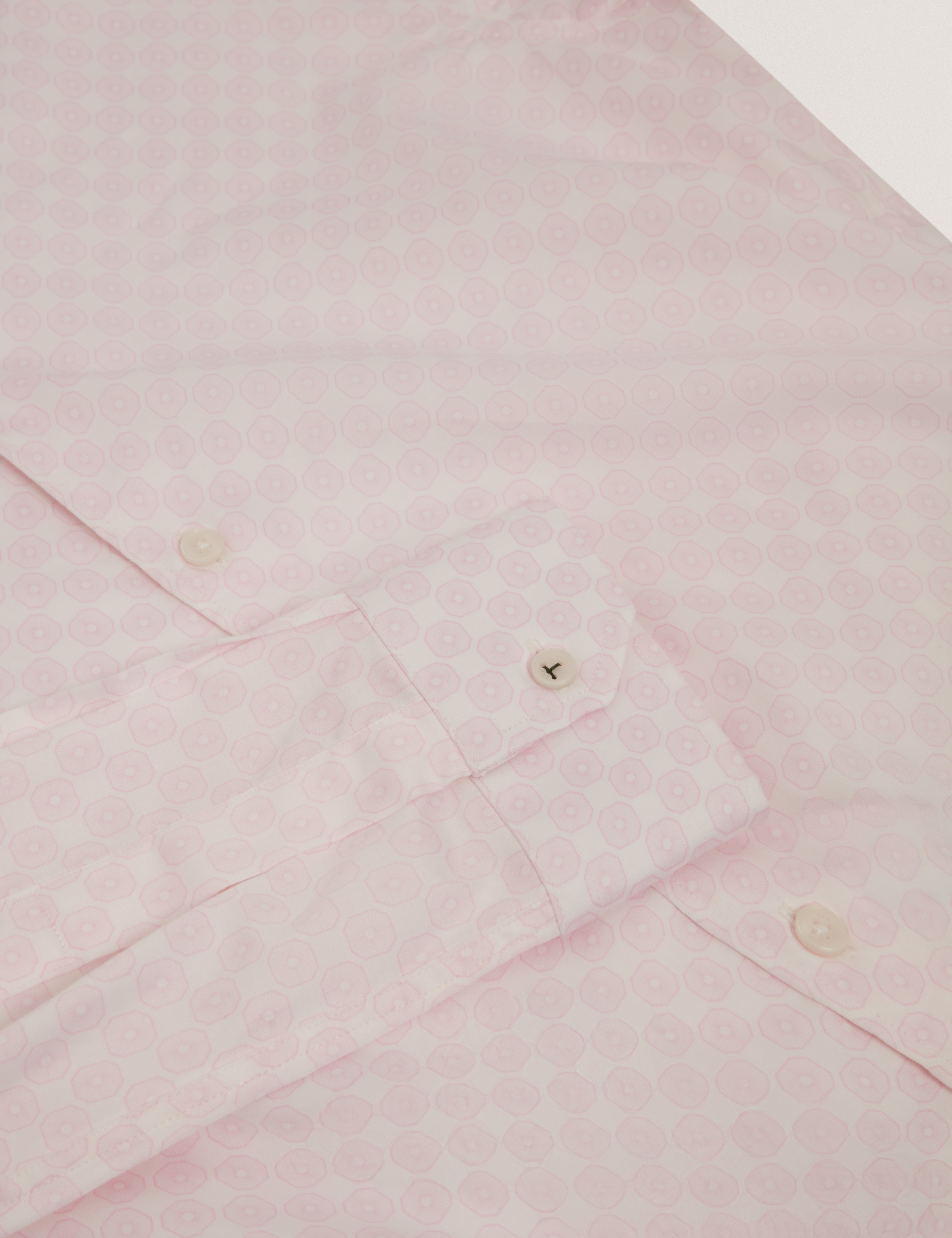 Sef Ls Slim Fit Circle Geo Print Shirt Lt-Pink