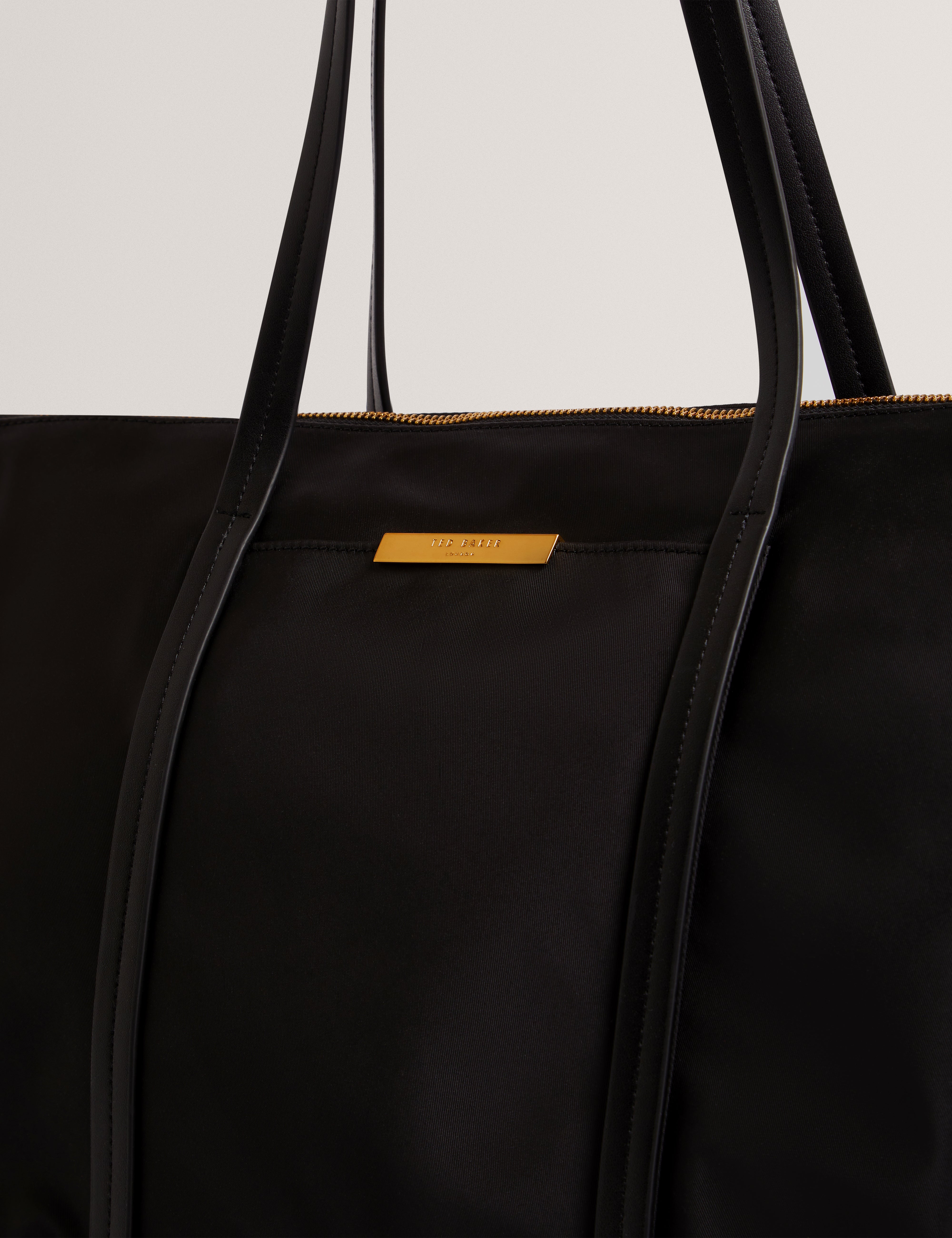 Nycole Nylon Large Tote Bag Black