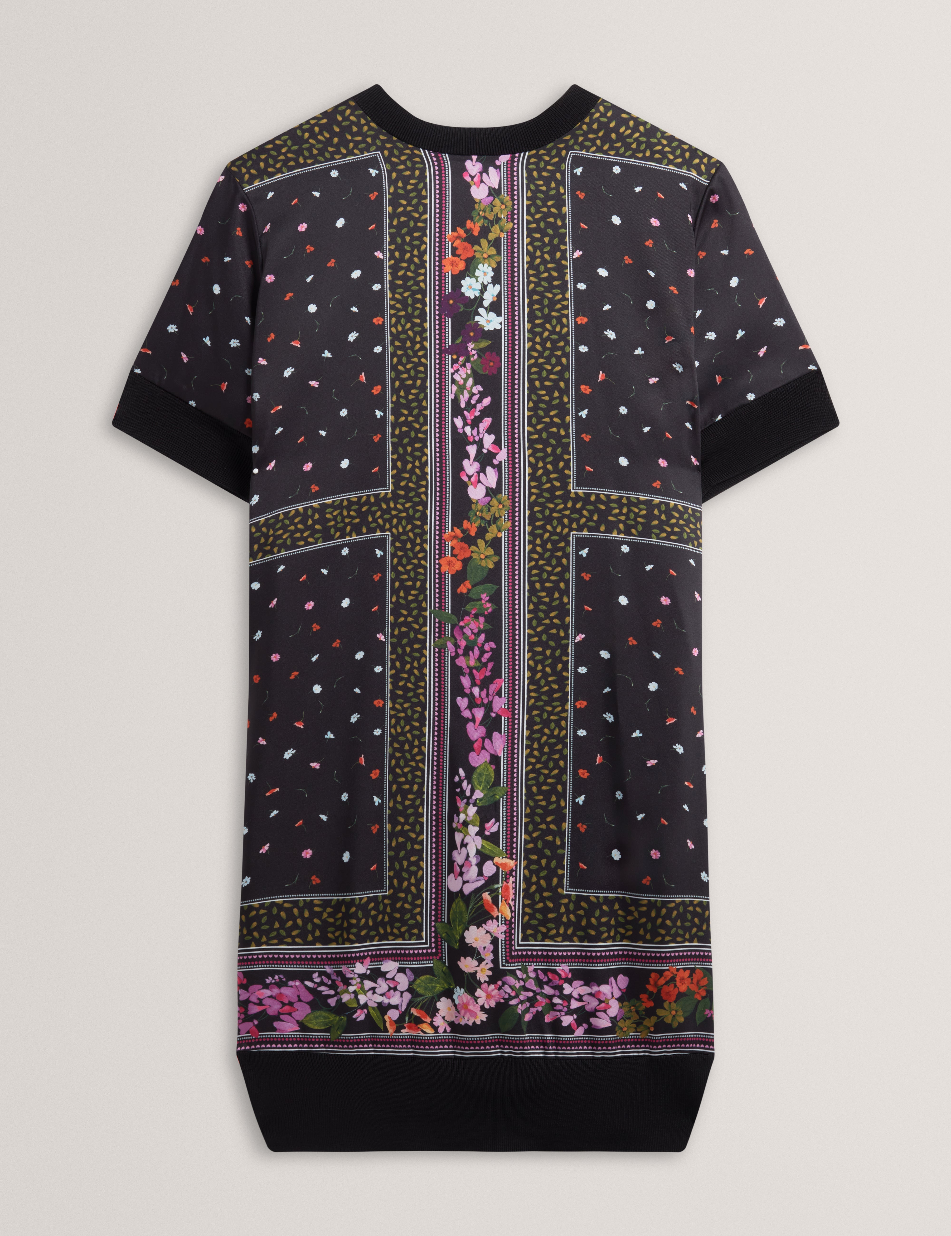 Debhie Printed Woven Front Mini Dress Black