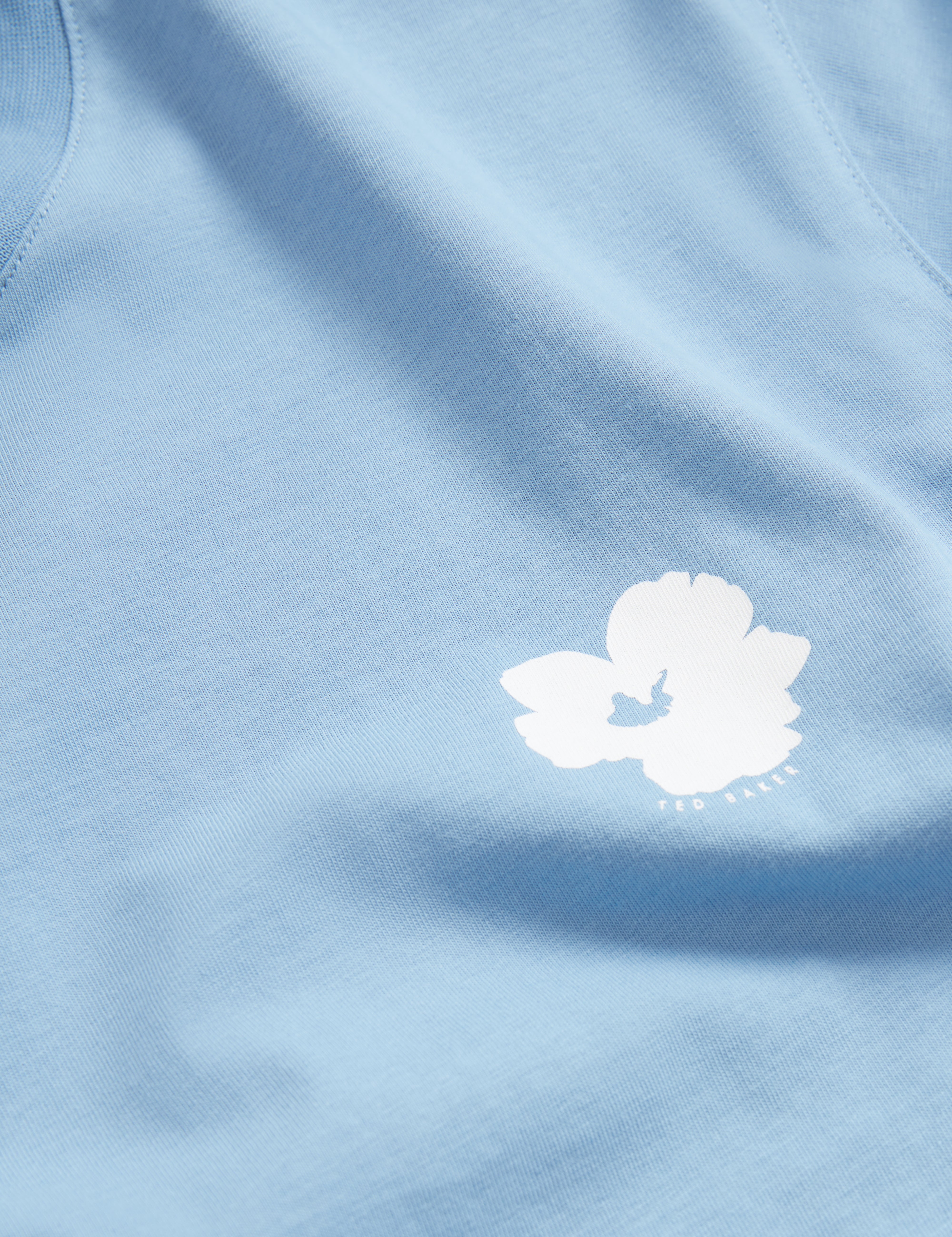 Manric Short Sleeve Floral Placement T-Shirt Lt-Blue