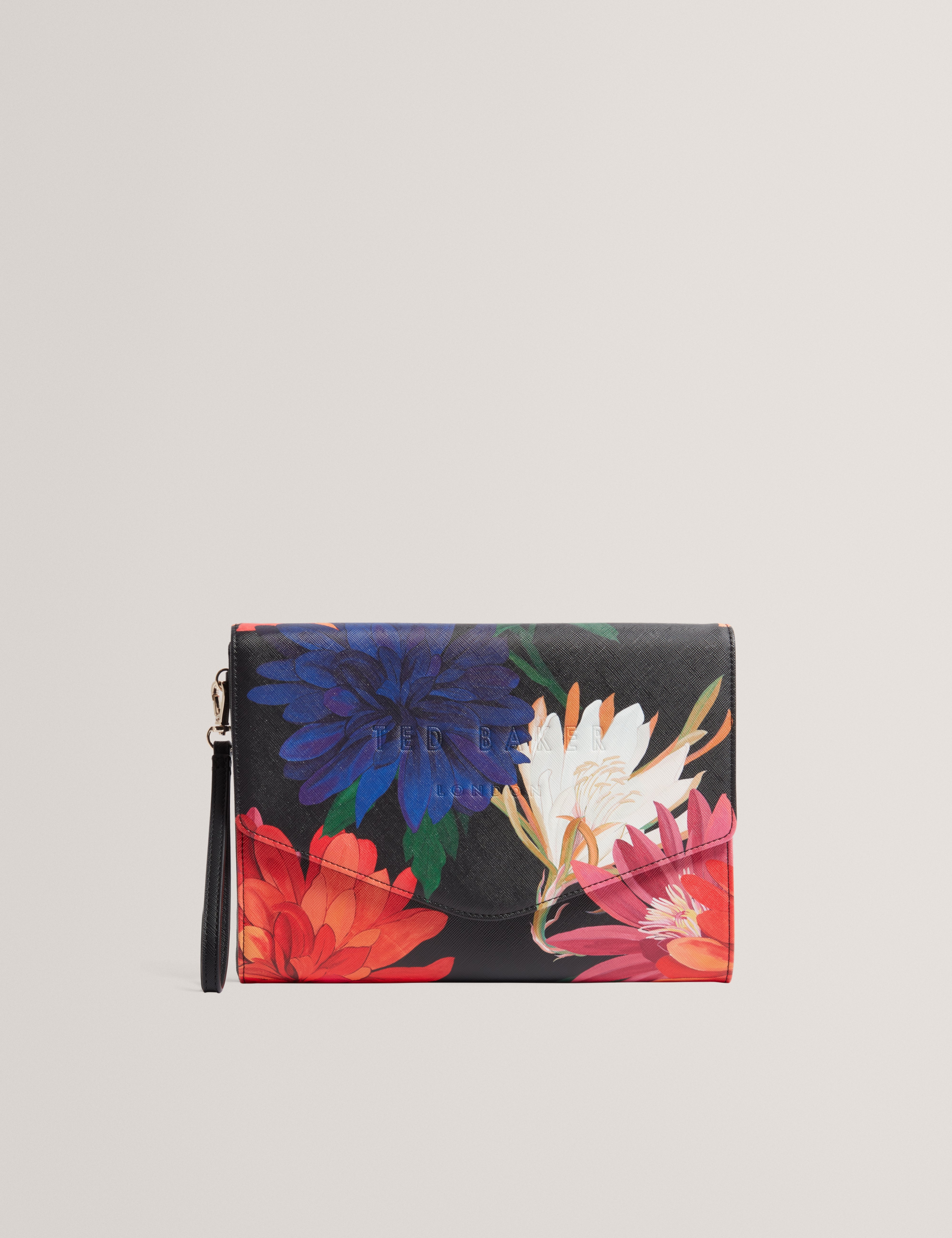 Amarsay Printed Dahlia Icon Envelope Pouch Black