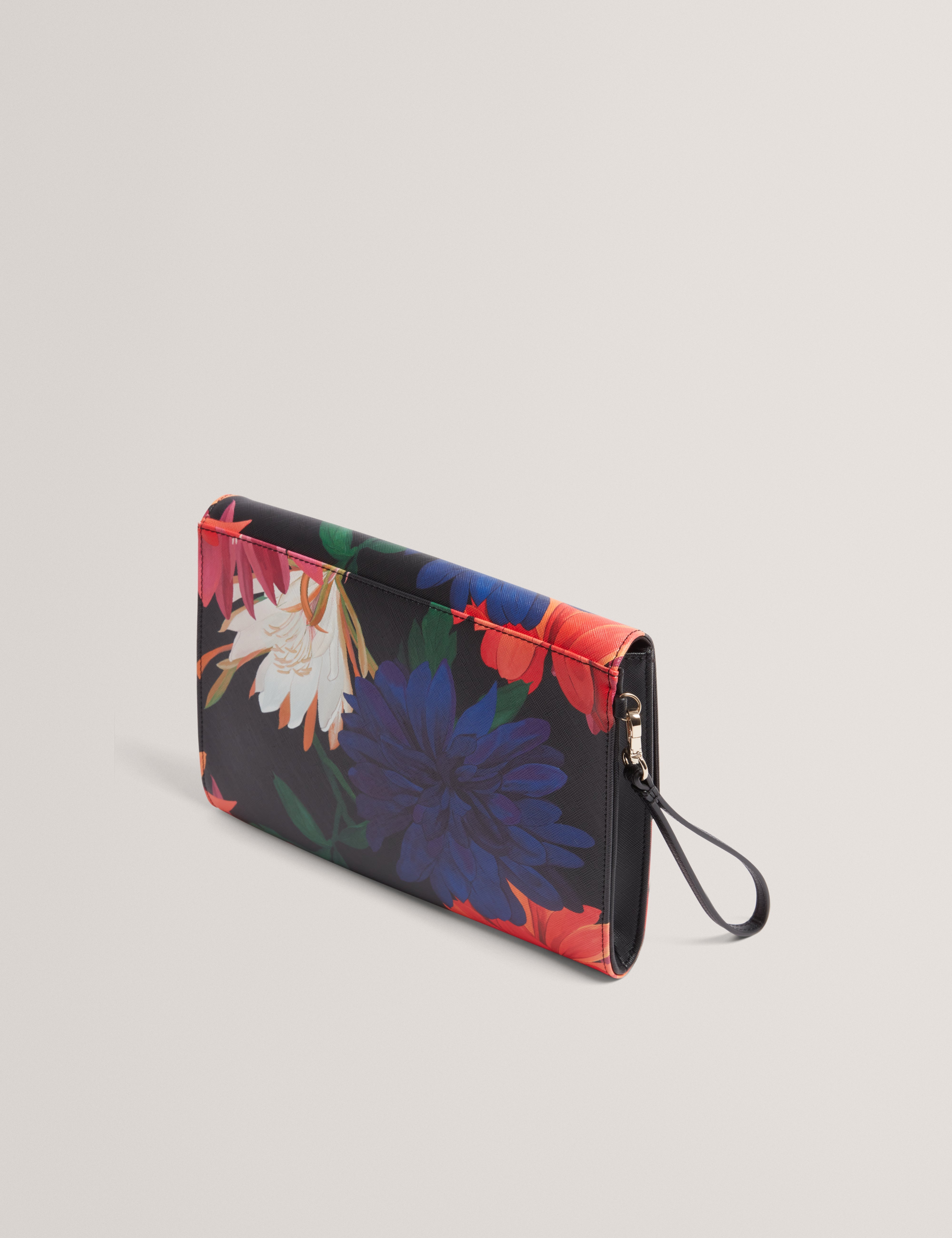 Amarsay Printed Dahlia Icon Envelope Pouch Black