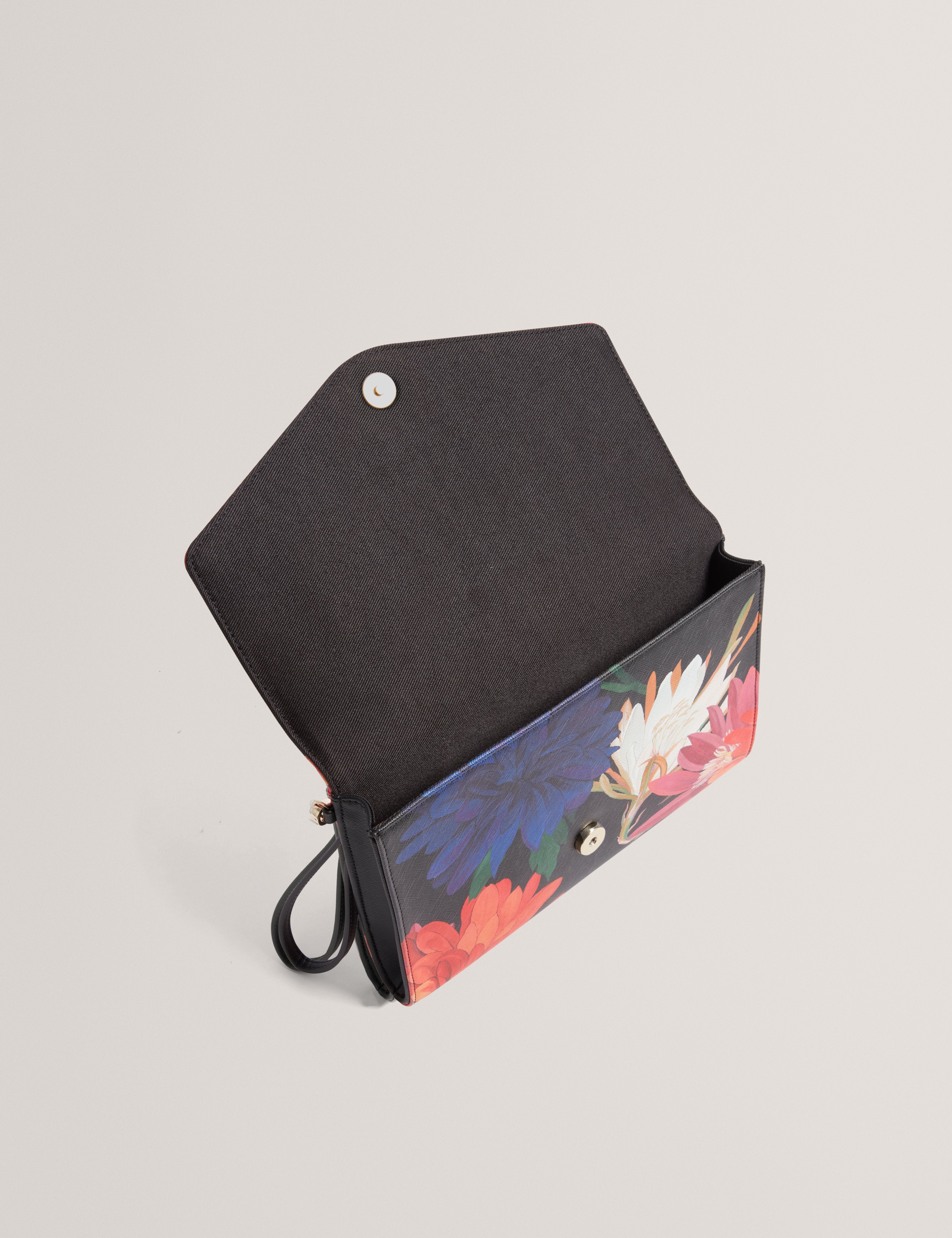 Amarsay Printed Dahlia Icon Envelope Pouch Black