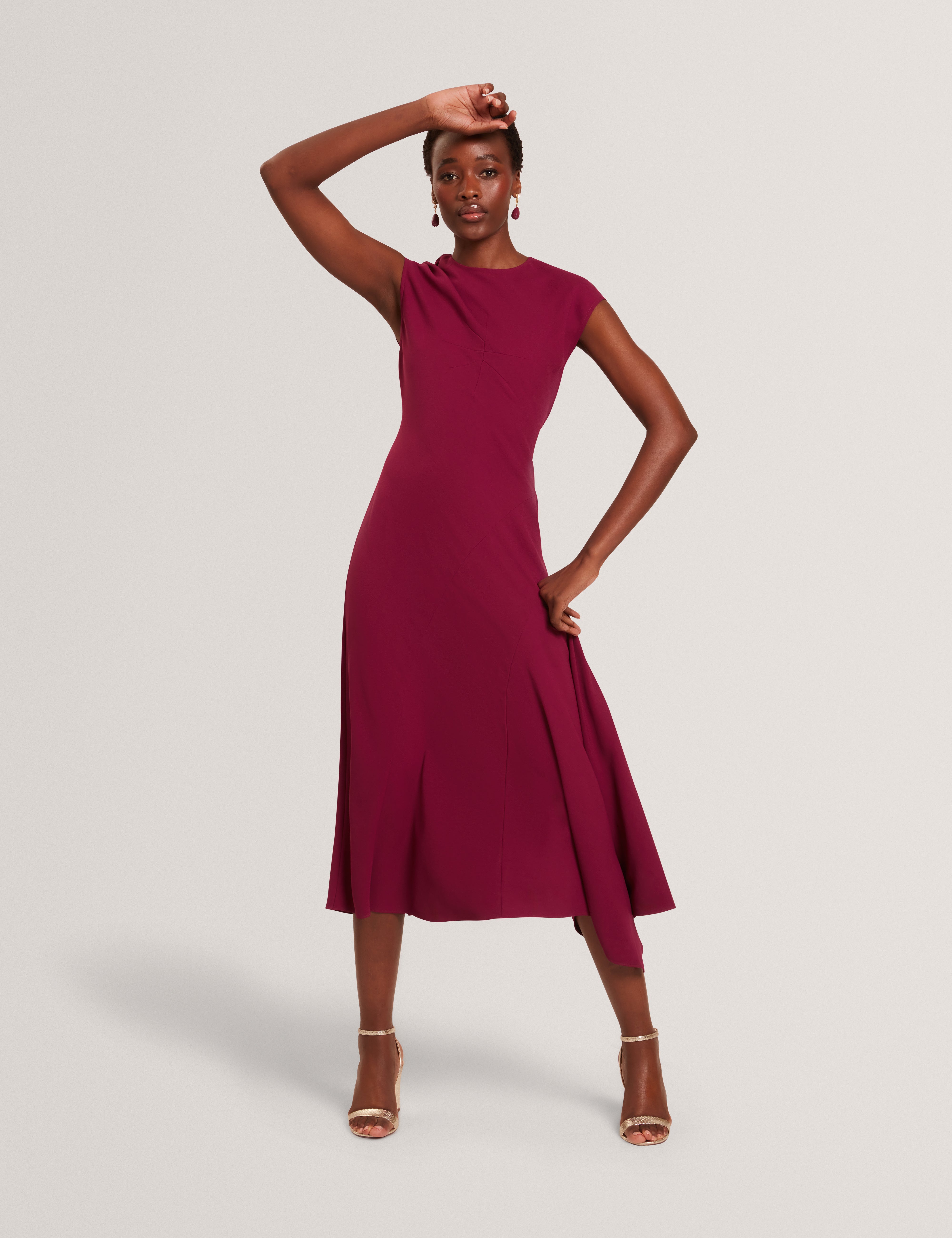 ted baker asymmetric dress Ted Baker Astrrid Women Navy Blue Asymmetric Jersey Midi Dress size 0 = 2