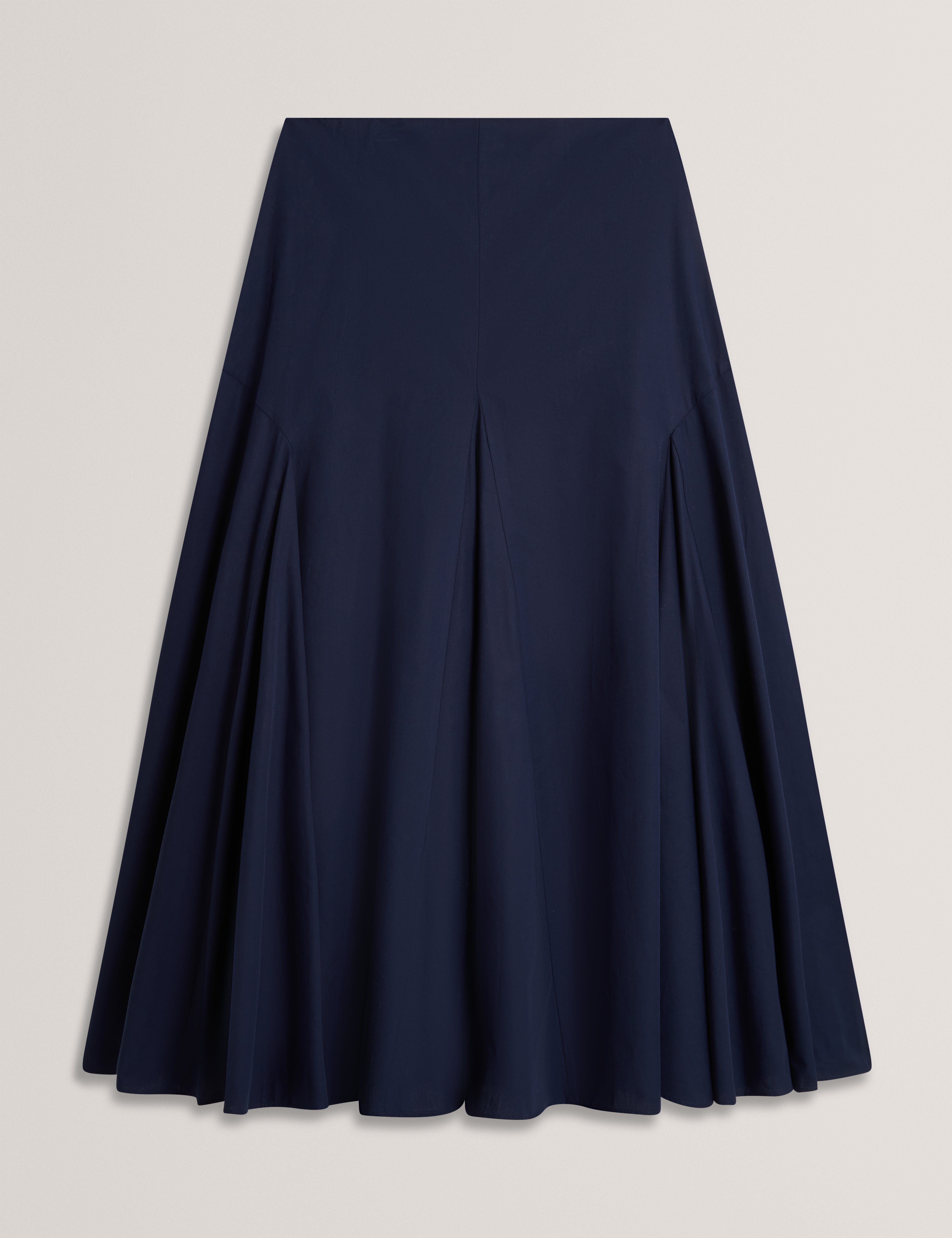 Zanzah Cotton Poplin Midi Skirt Navy