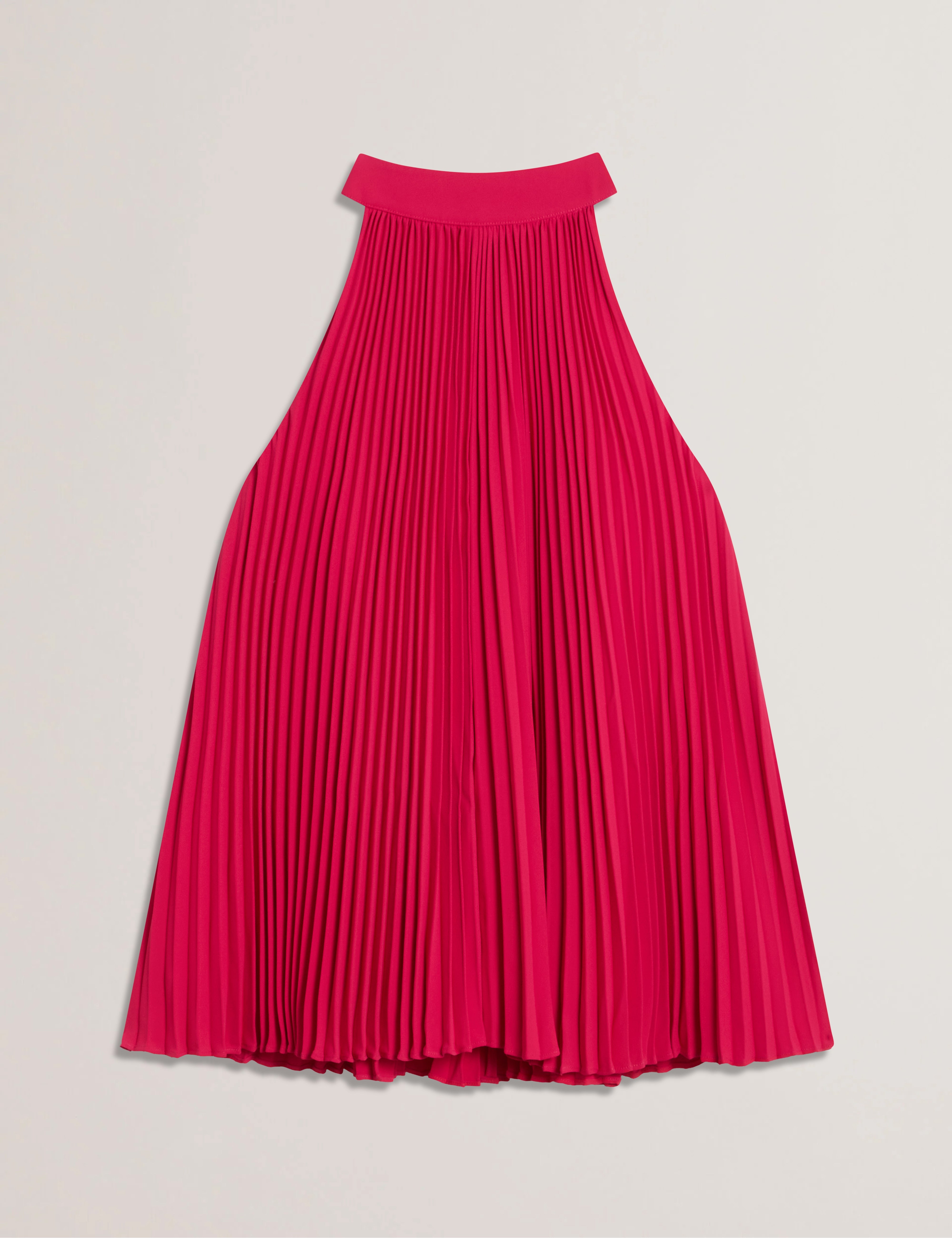 Jamaya Halter Neck Sleeveless Pleated Top Fuchsia