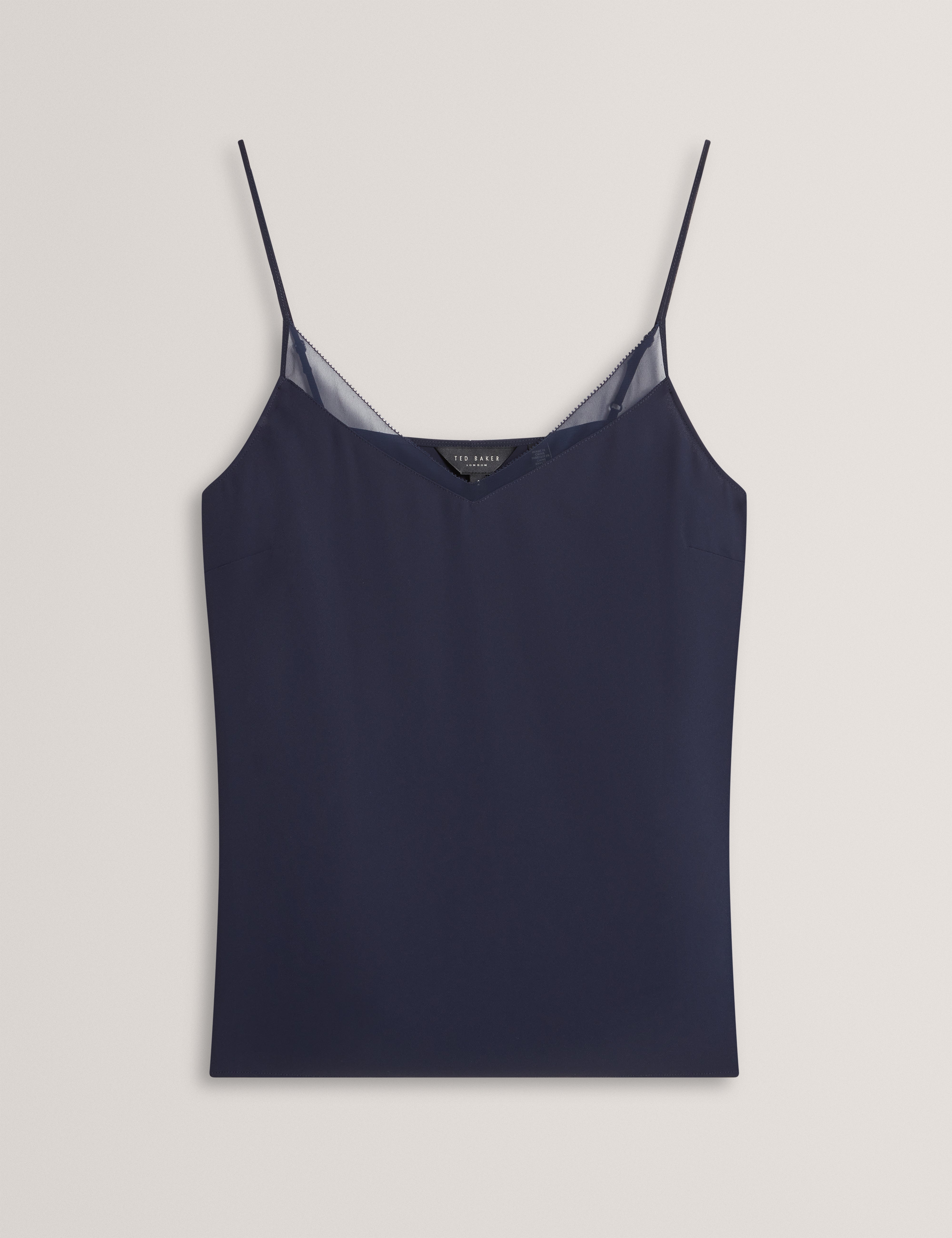Lulea Chiffon Insert Cami Top Navy