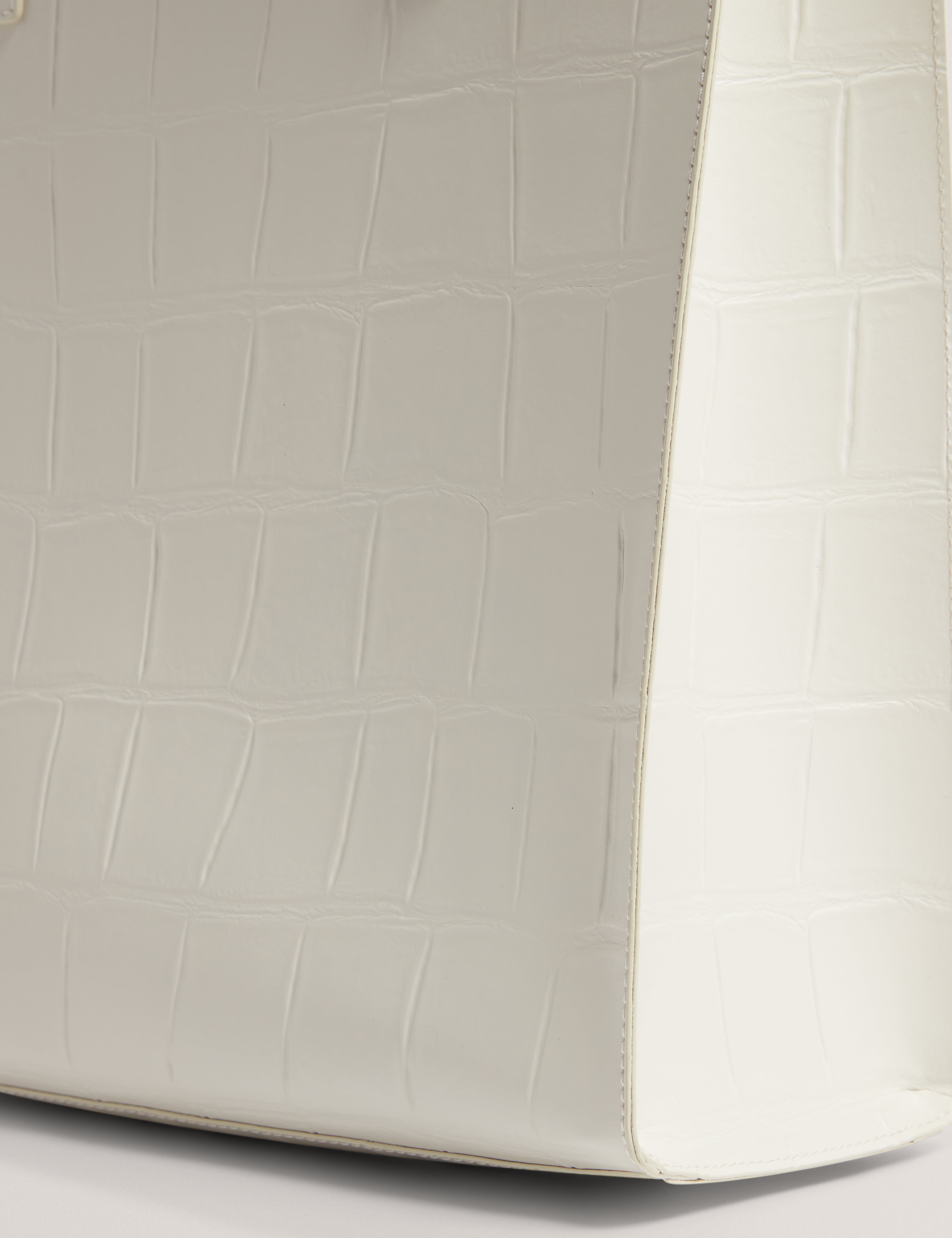 Reptcon Croc Effect Small Icon Bag Ivory