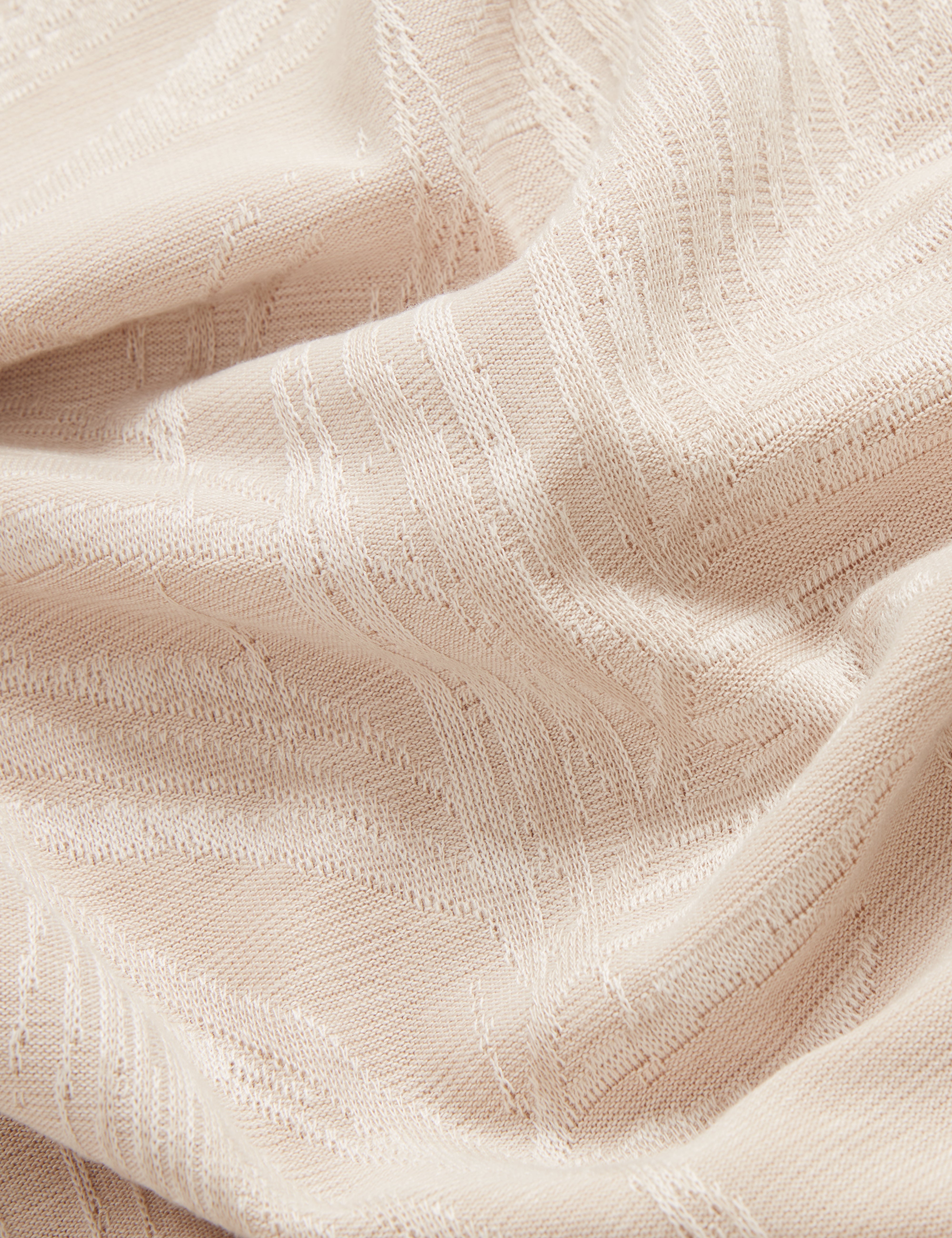Edwine Short Sleeve Regular Jacquard Leaf Polo Beige