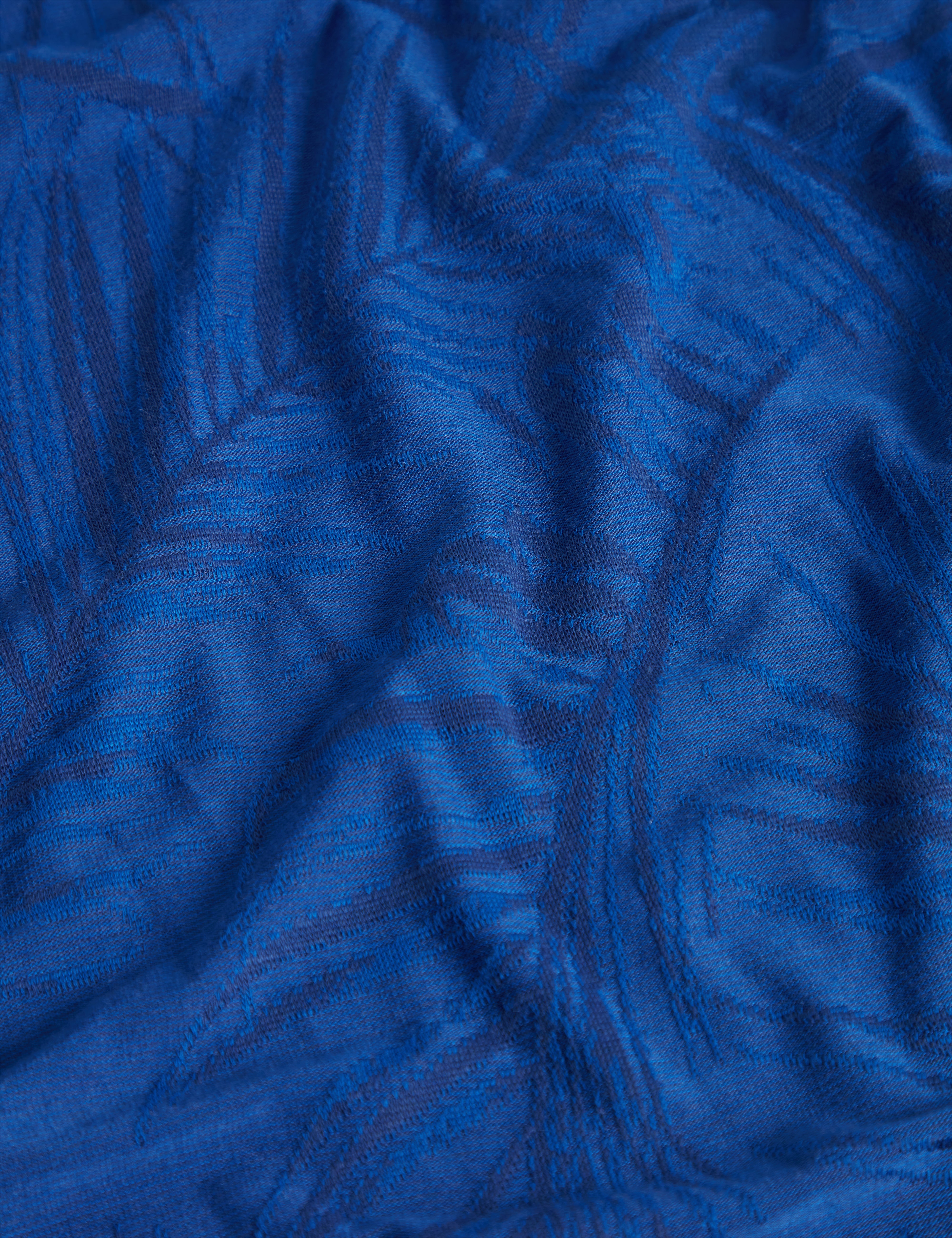 Jessper Short Sleeve Regular Jacquard Leaf T-Shirt Navy
