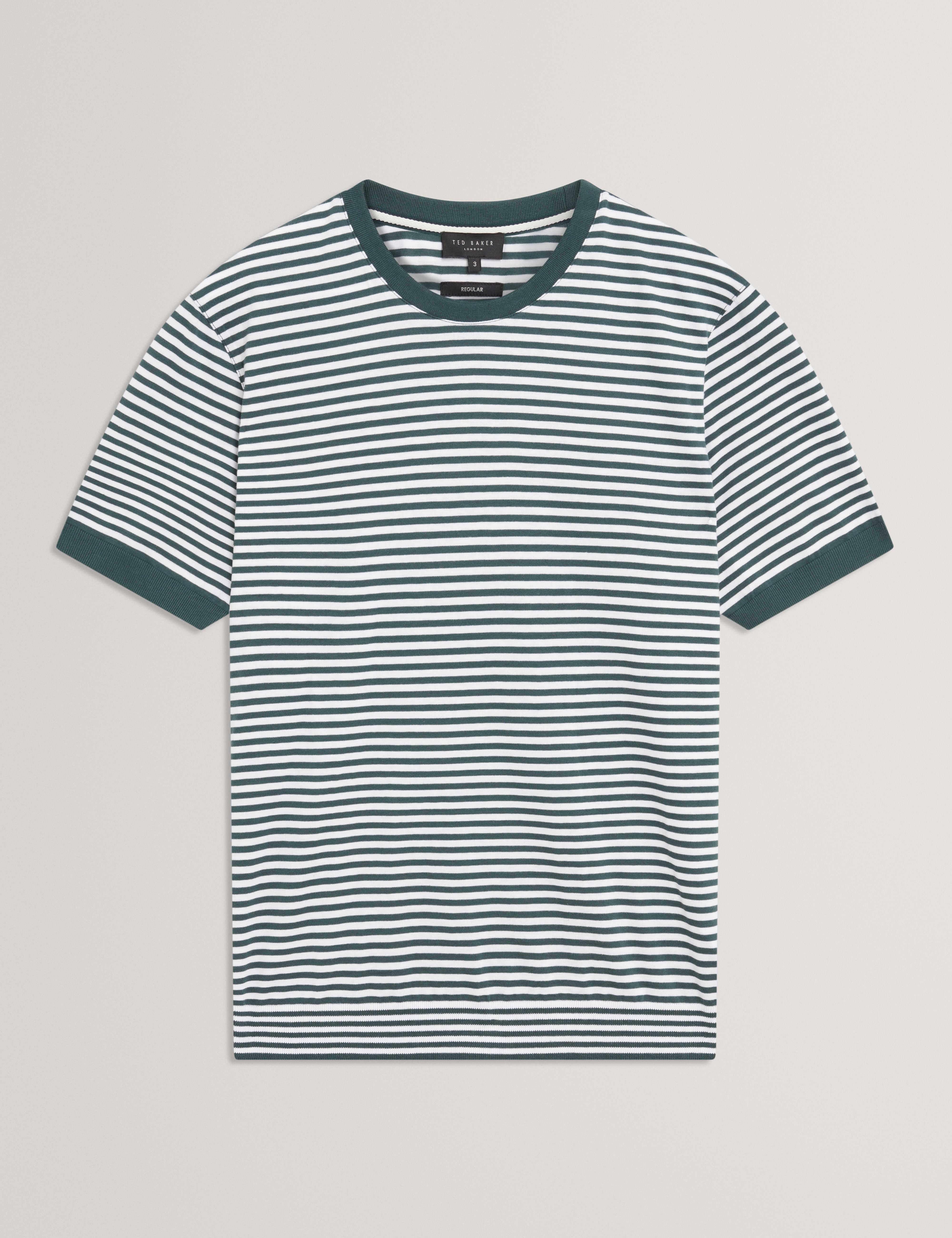 Ourme Short Sleeve Stripe T-Shirt Dk-Green