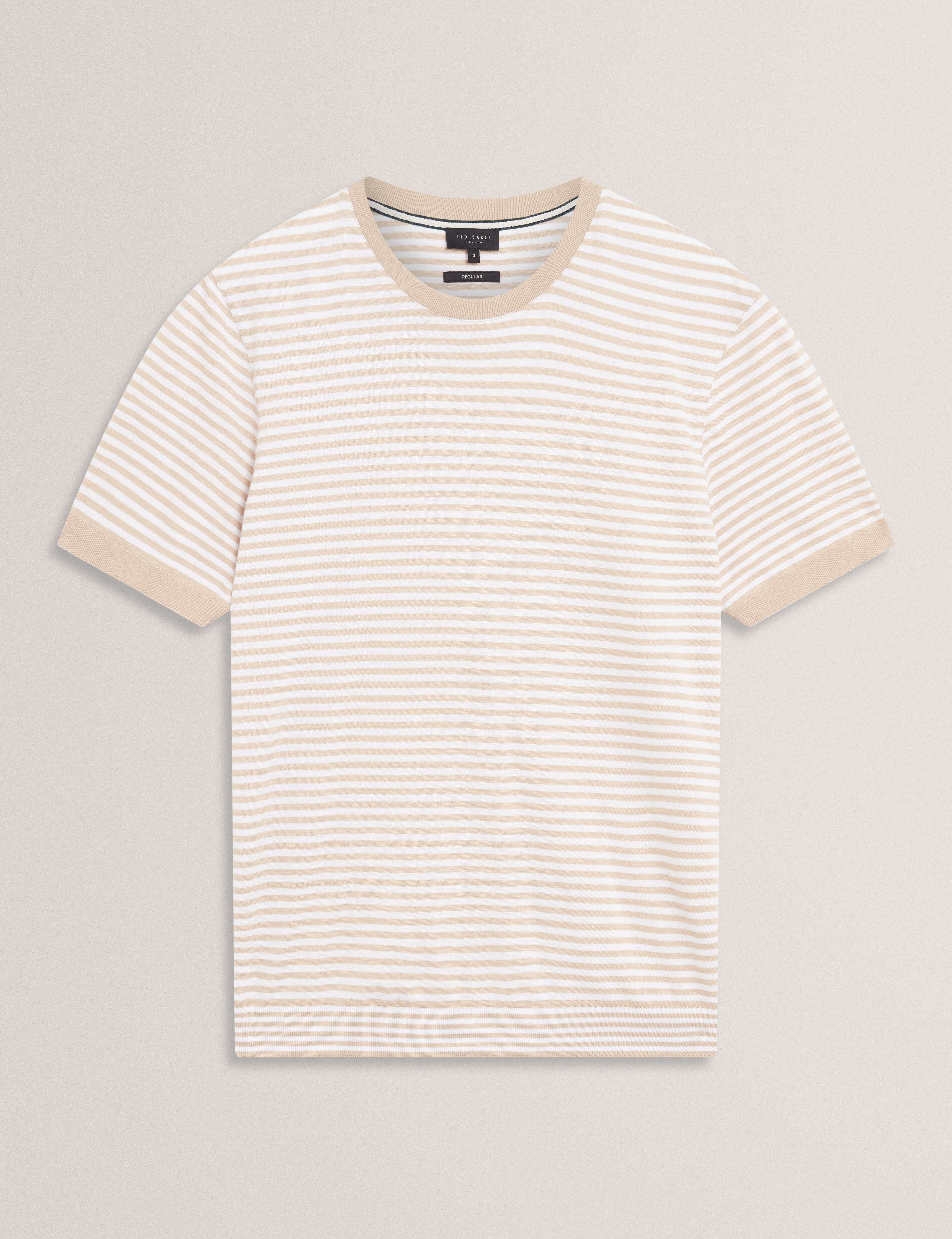 Ourme Short Sleeve Stripe T-Shirt Taupe