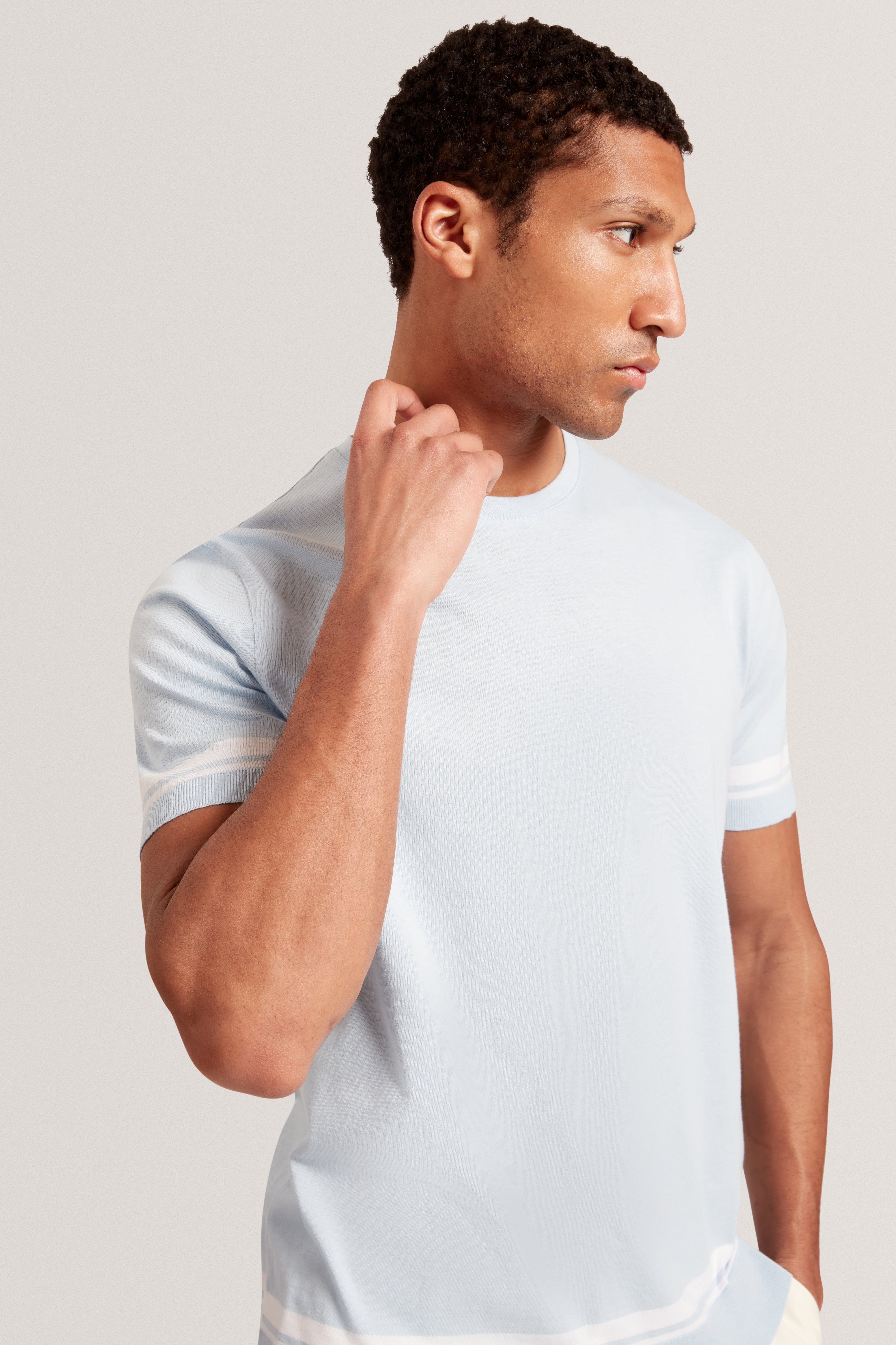 Eauts Short Sleeve Ribstart T-Shirt Pl-Blue