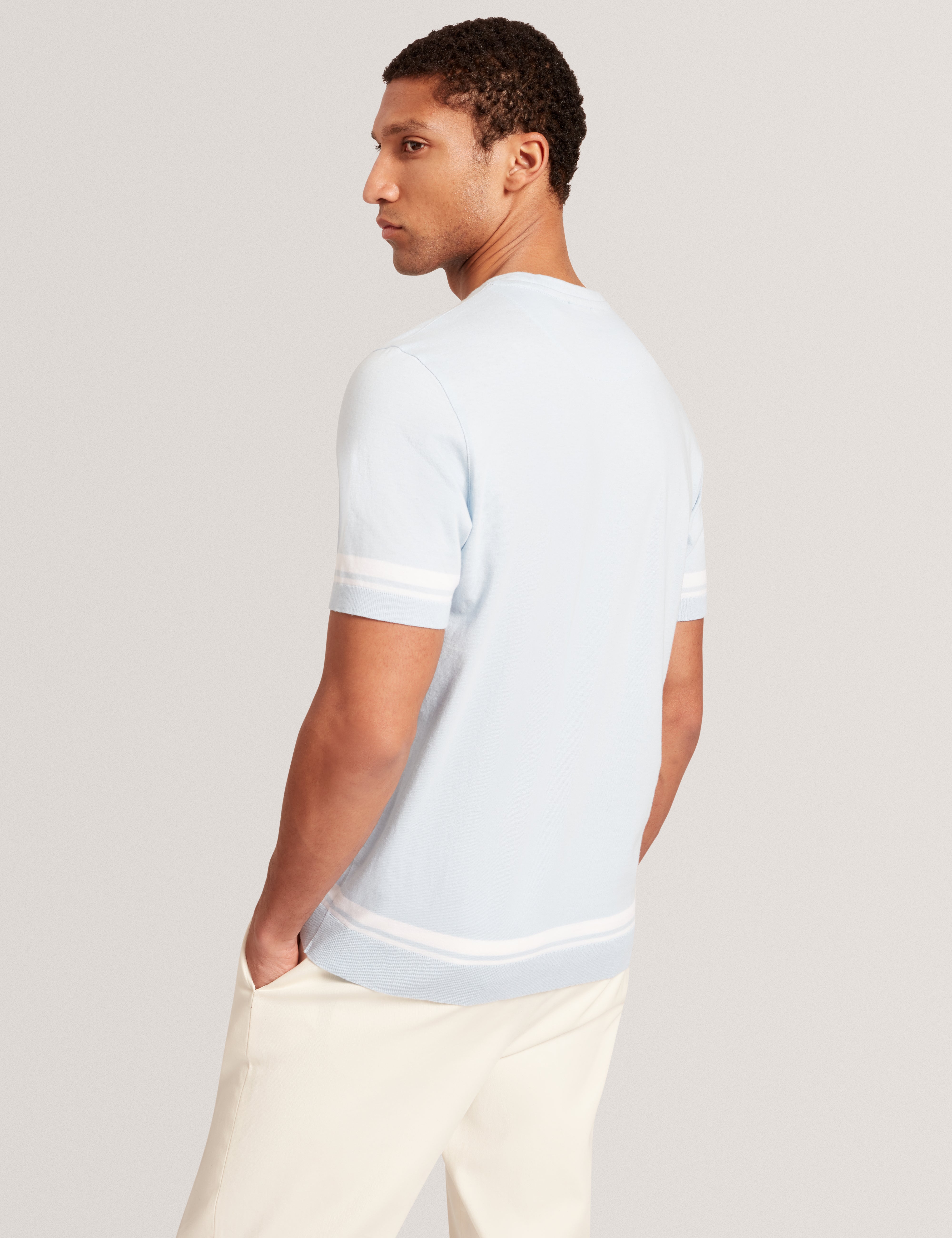Eauts Short Sleeve Ribstart T-Shirt Pl-Blue