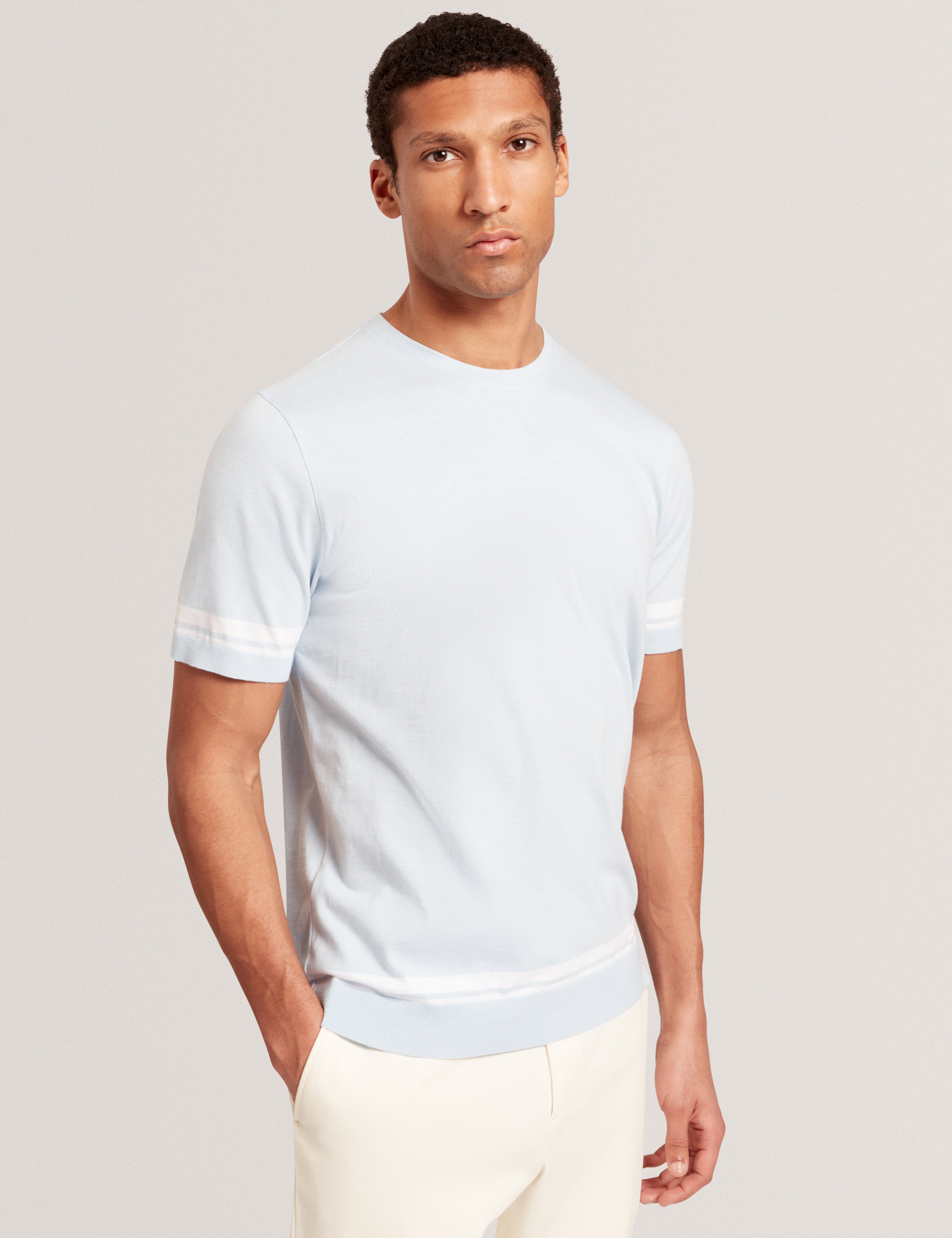 Eauts Short Sleeve Ribstart T-Shirt Pl-Blue