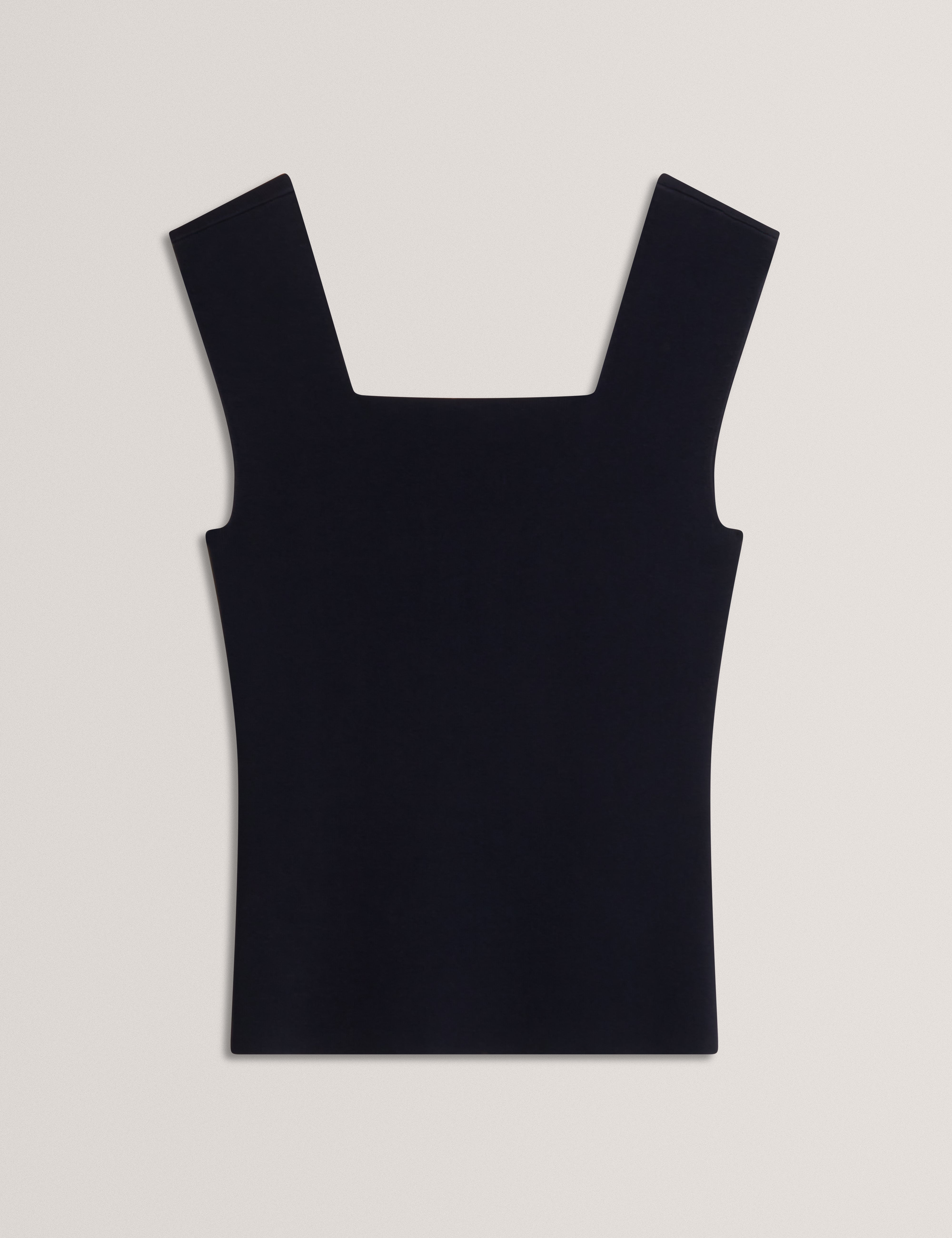 Binkkii Square Neck Sleeveless Knitted Top Navy