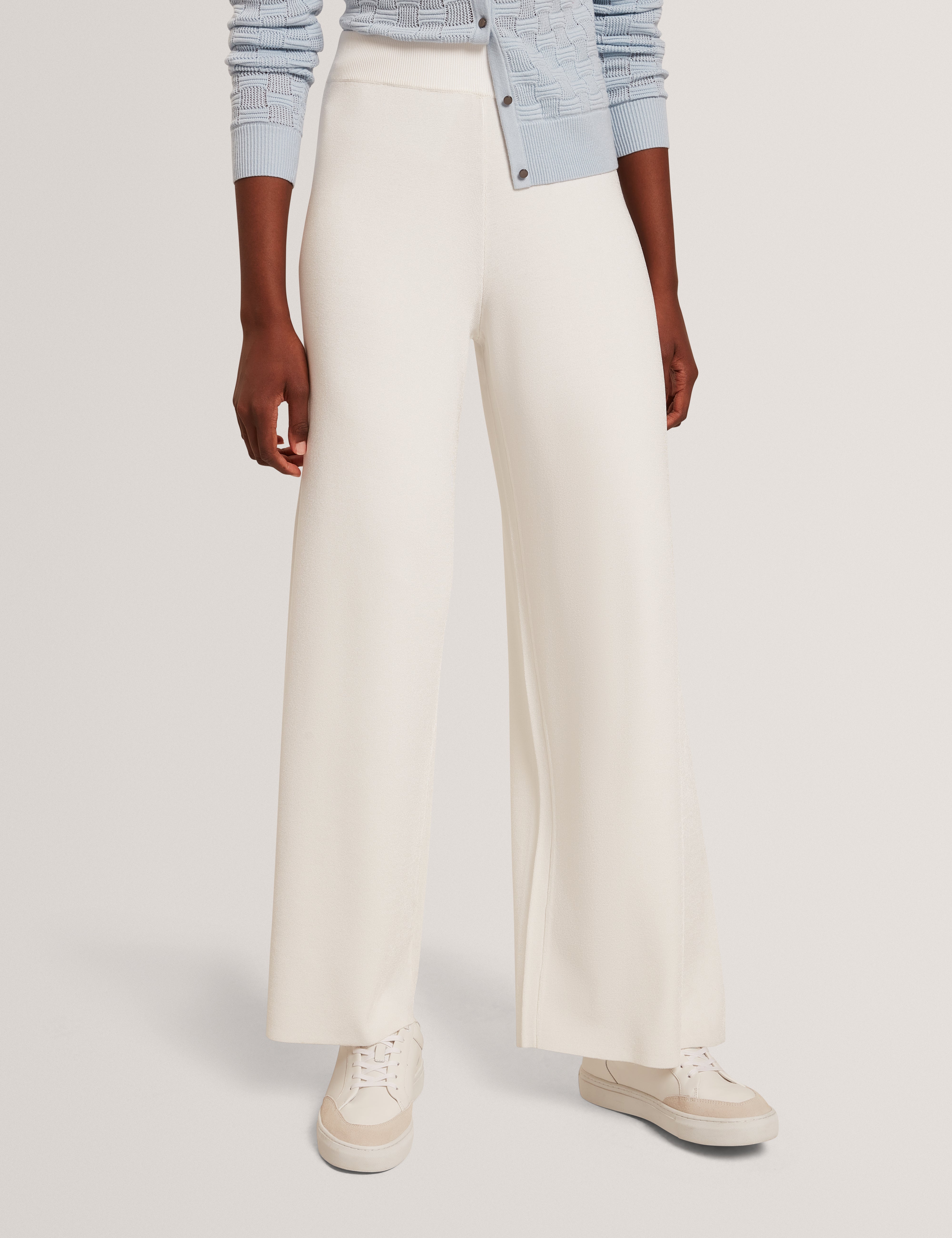 Matilli Wide Leg Knit Trouser Ivory