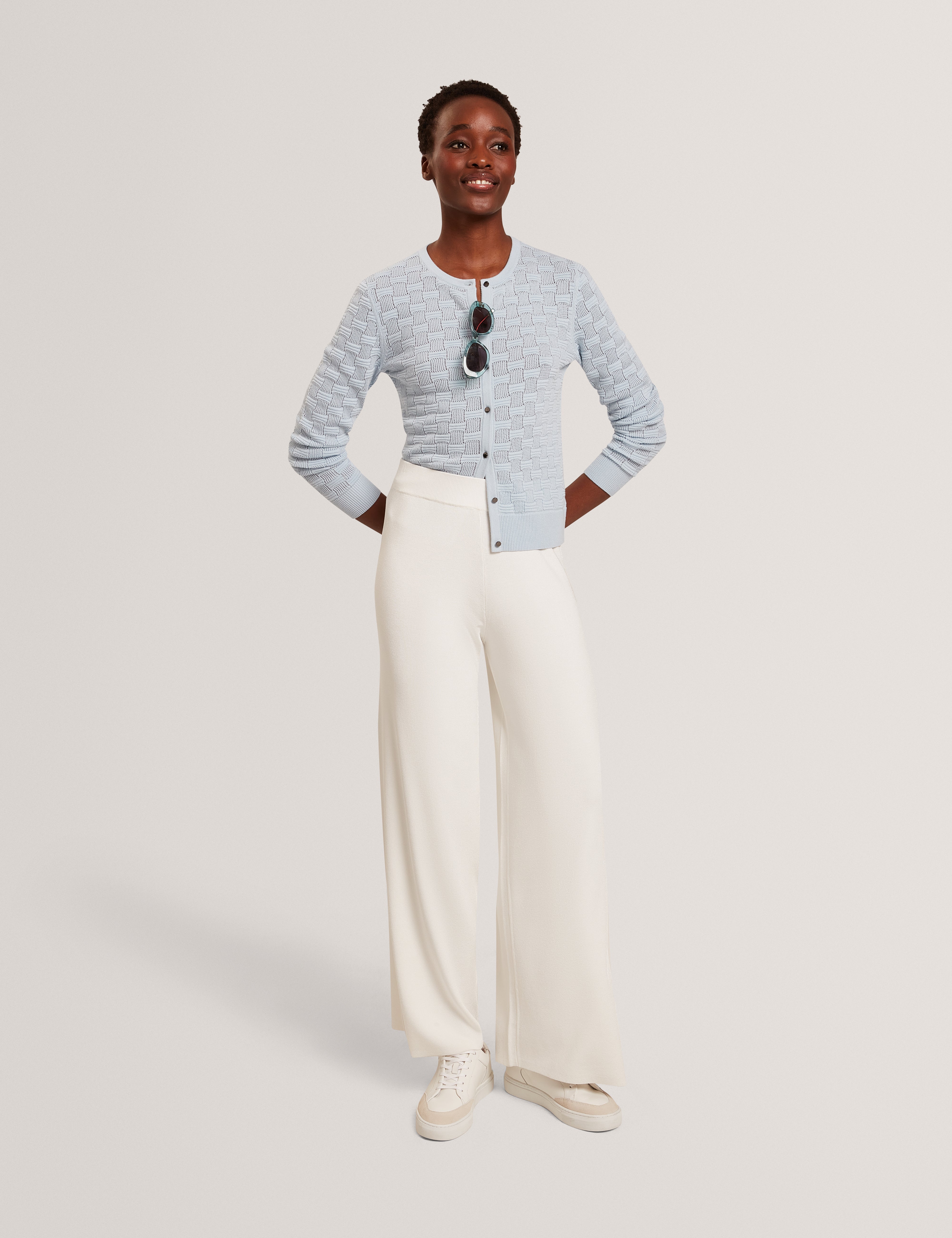Matilli Wide Leg Knit Trouser Ivory