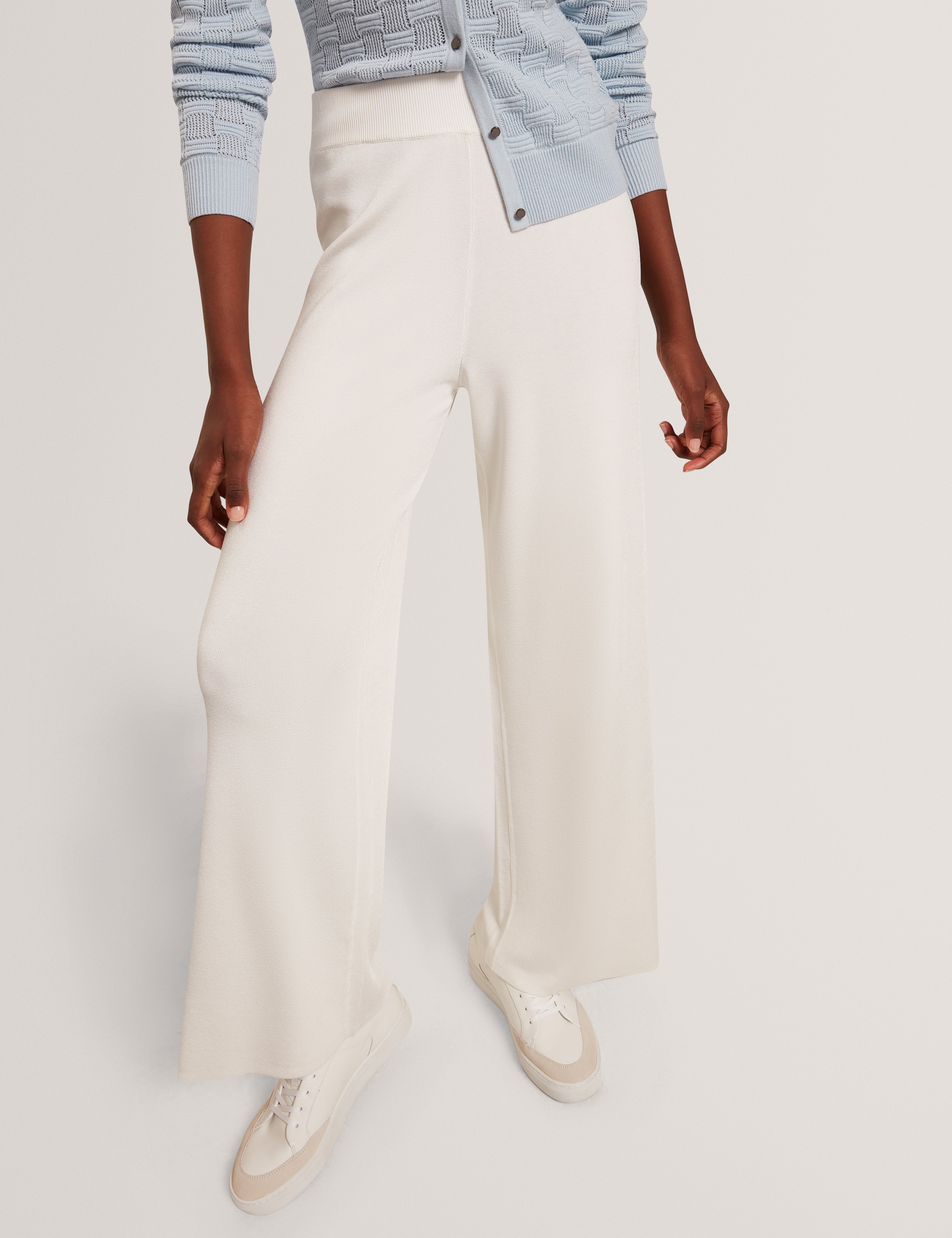 Matilli Wide Leg Knit Trouser Ivory