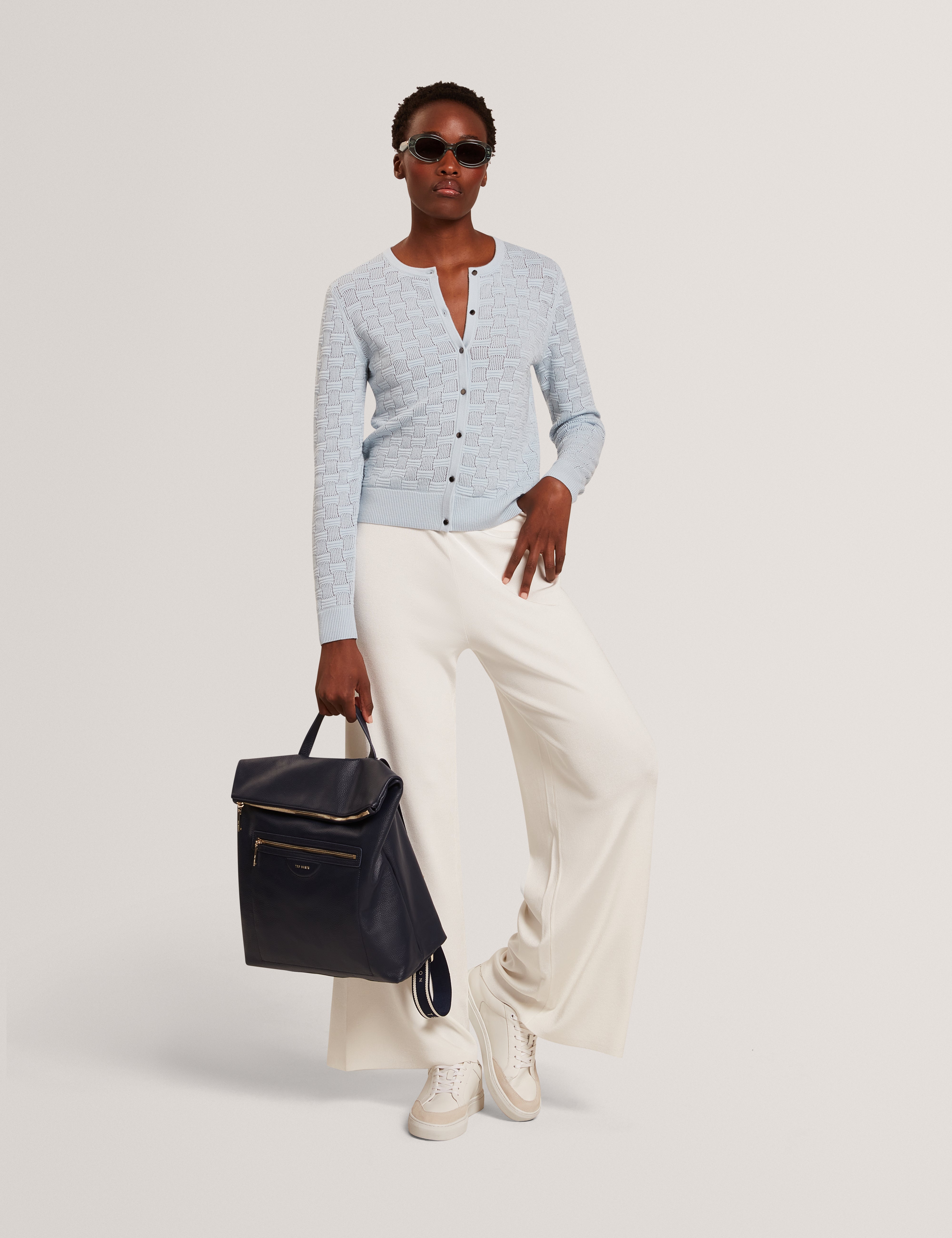 Matilli Wide Leg Knit Trouser Ivory