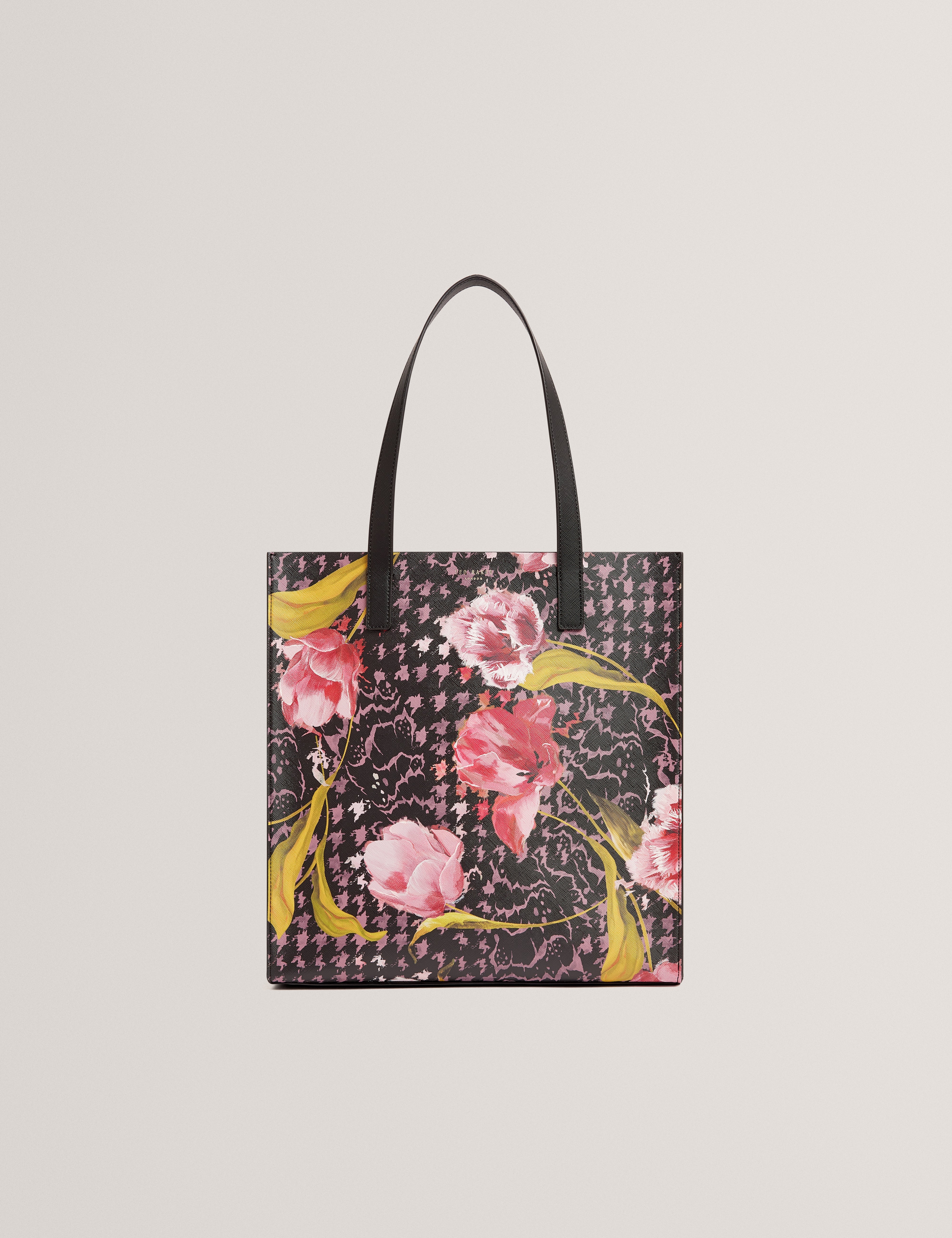 Tullsa Floral Printed Large Icon Bag Black