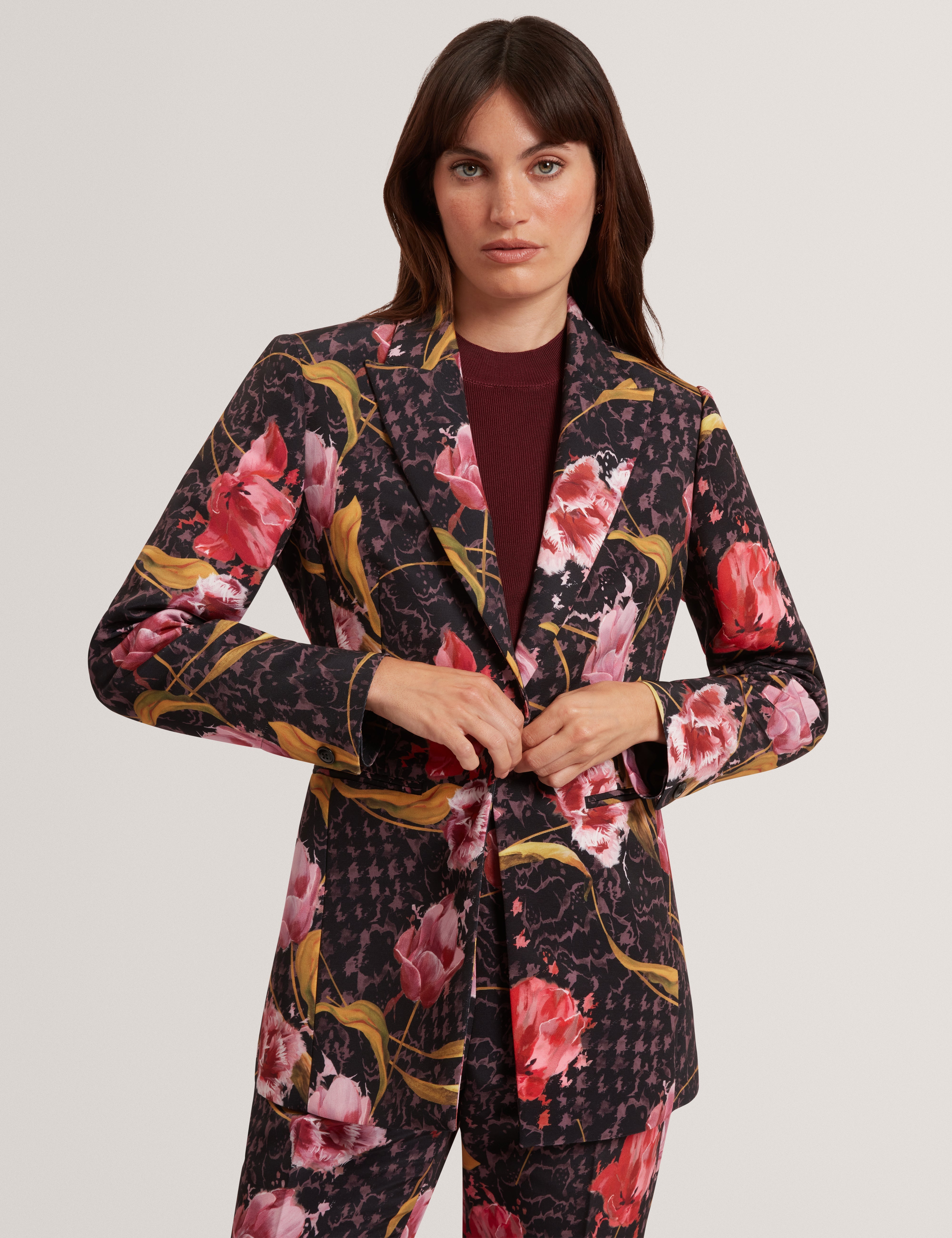 Kwari Tailored Printed Blazer Black