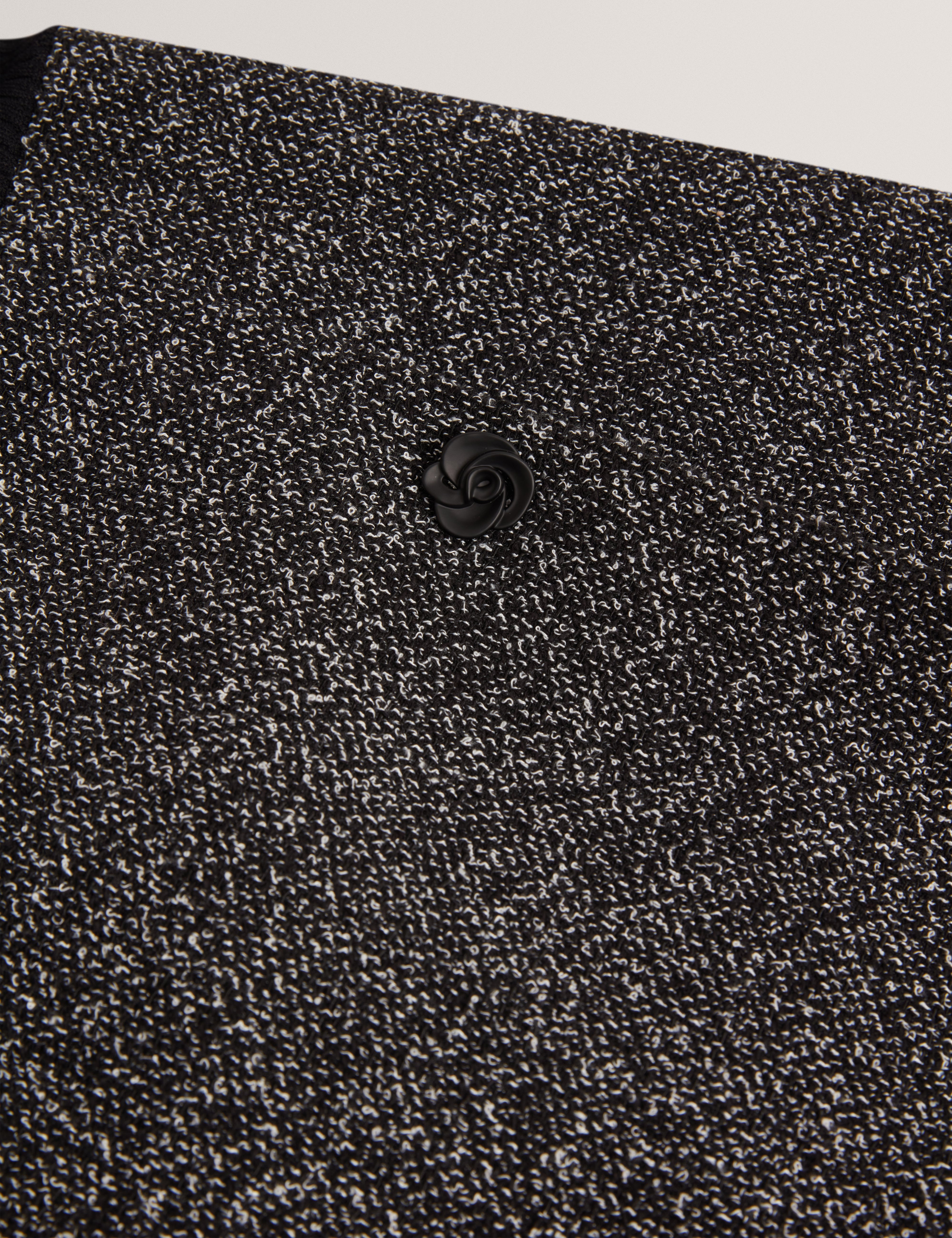 Ekaad Tailored Boucle Dress With Knitted Top Black