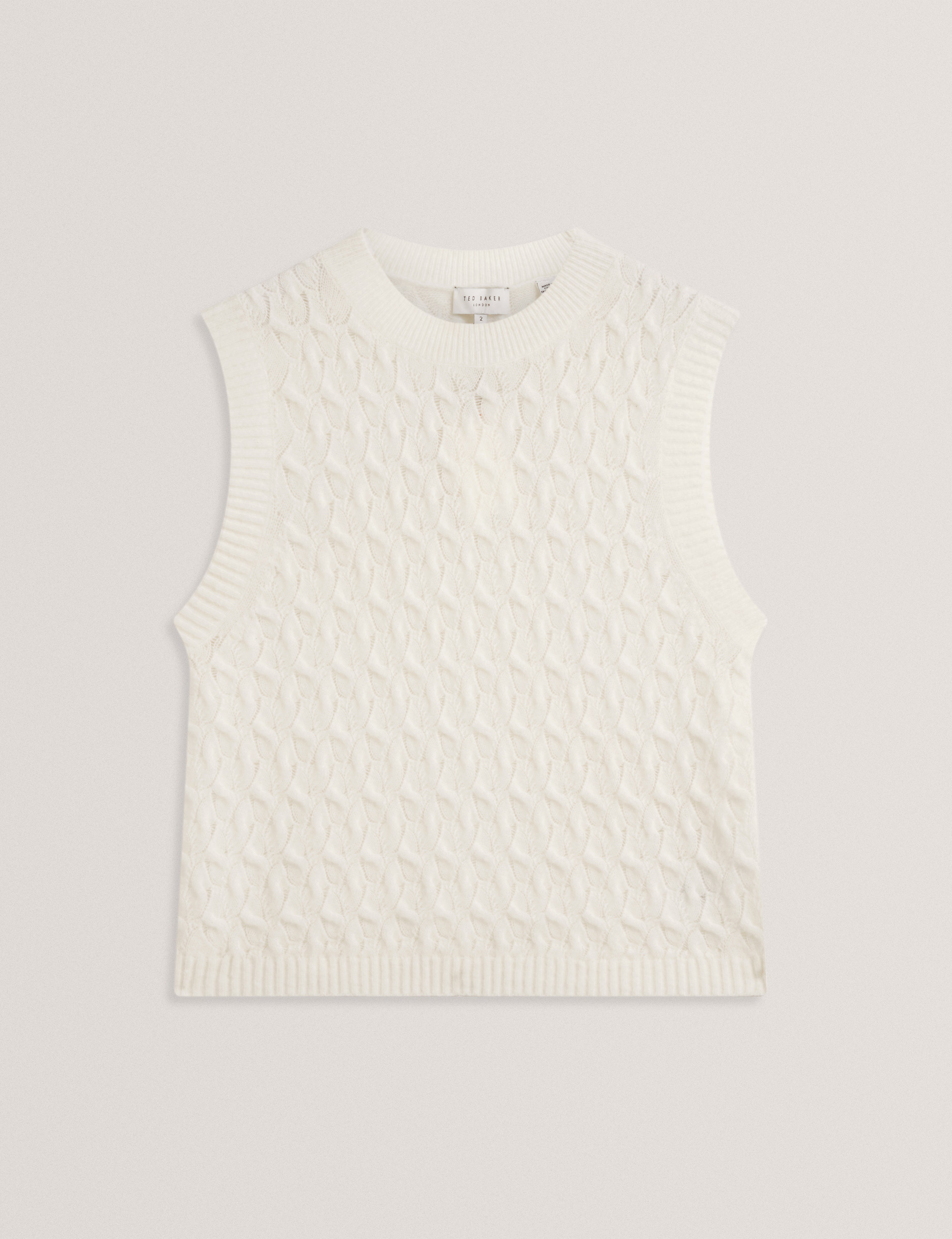 Aynira Cable Knit Vest Ivory