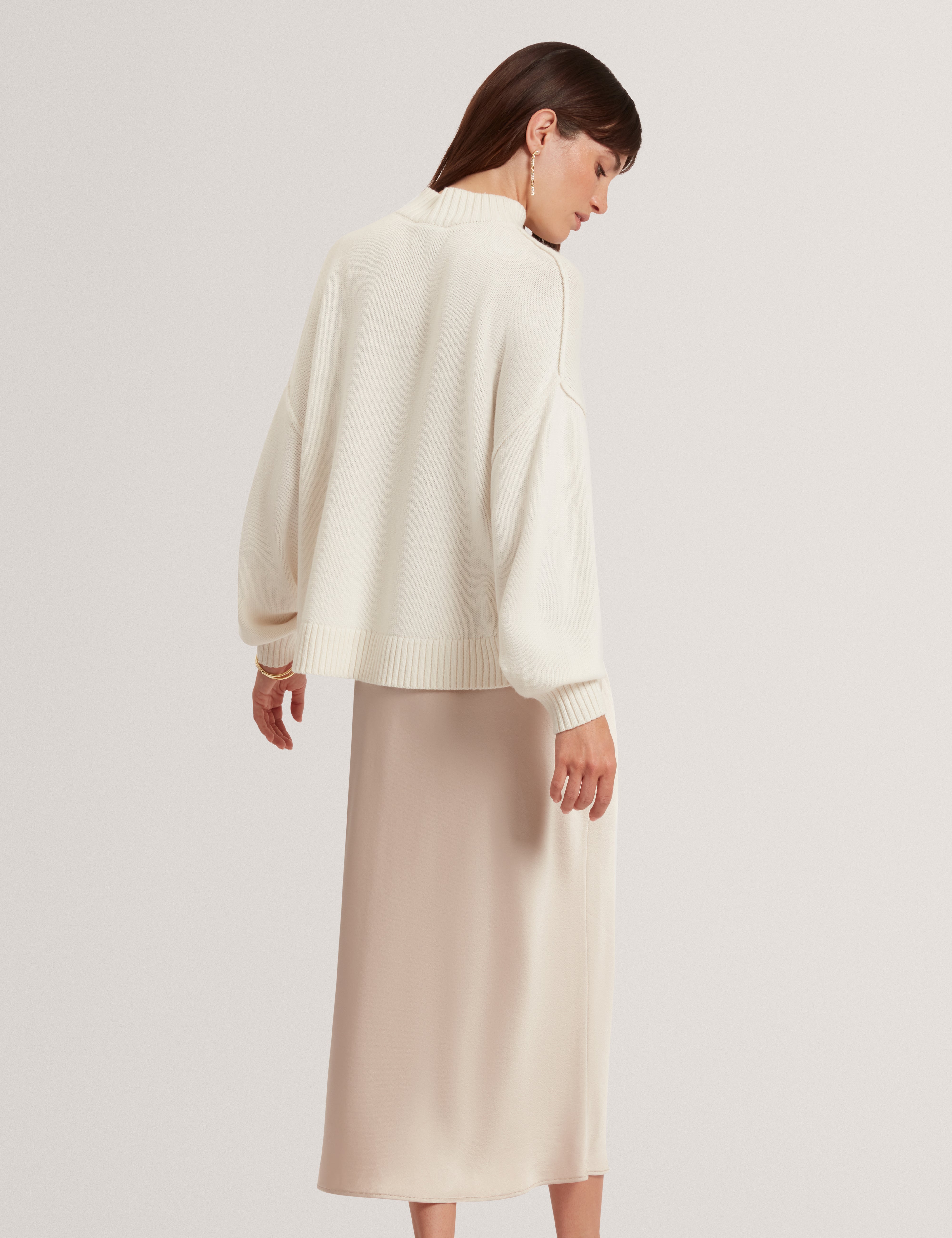 Harisa 2 In 1 Knitted Jumper With Slip Dress Natural
