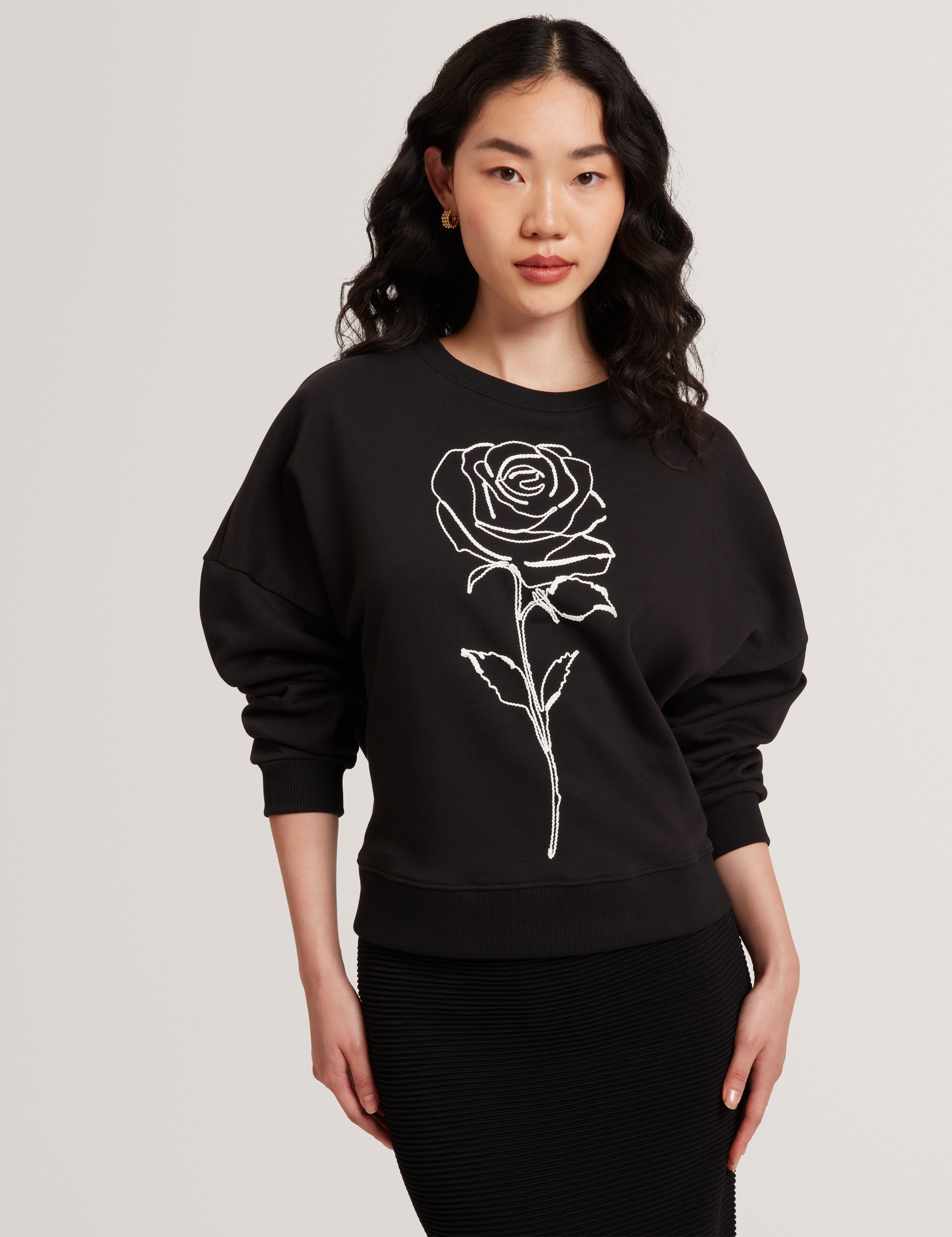 Marssia Printed Sweatshirt Black