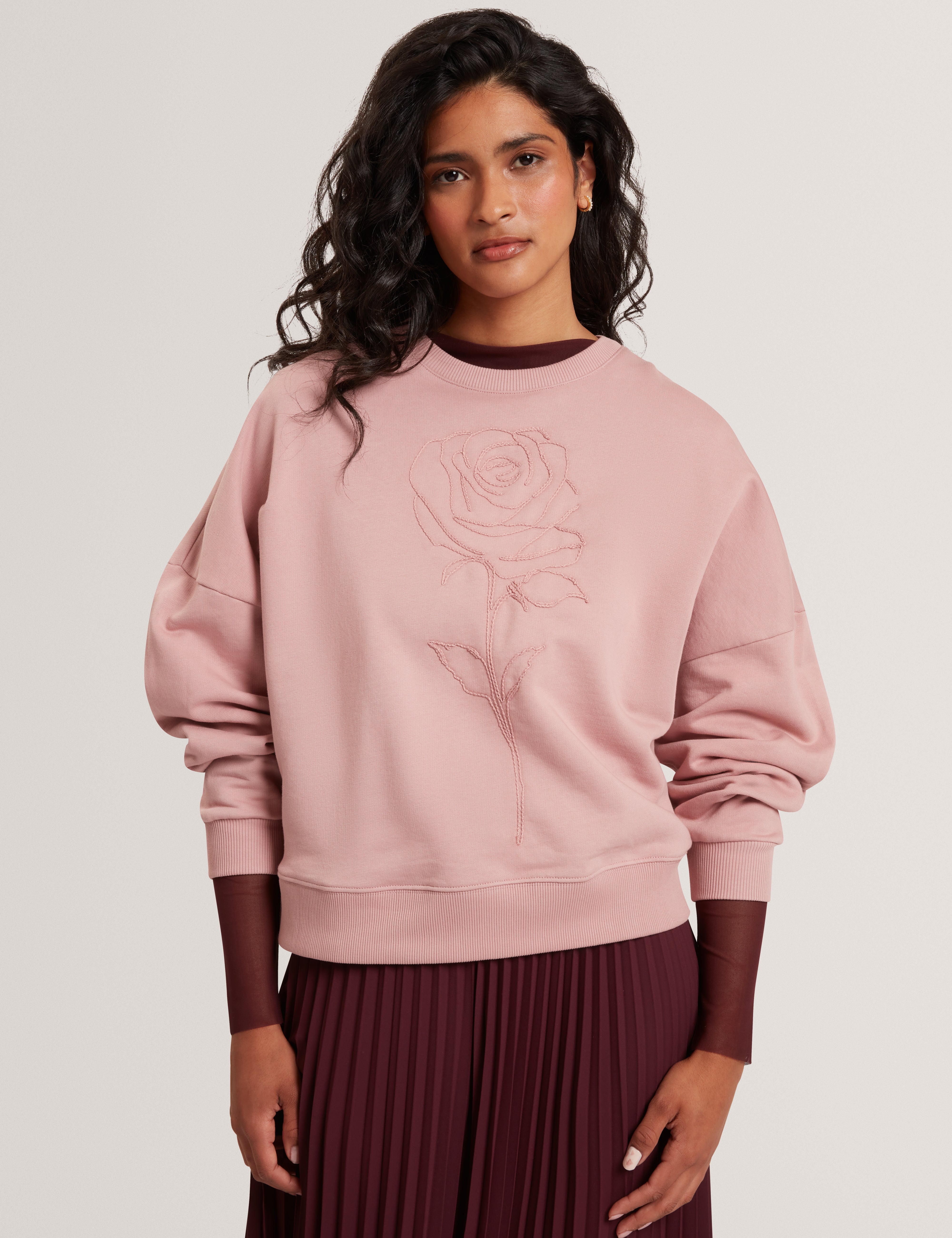 Marssia Printed Sweatshirt Dusky-Pink