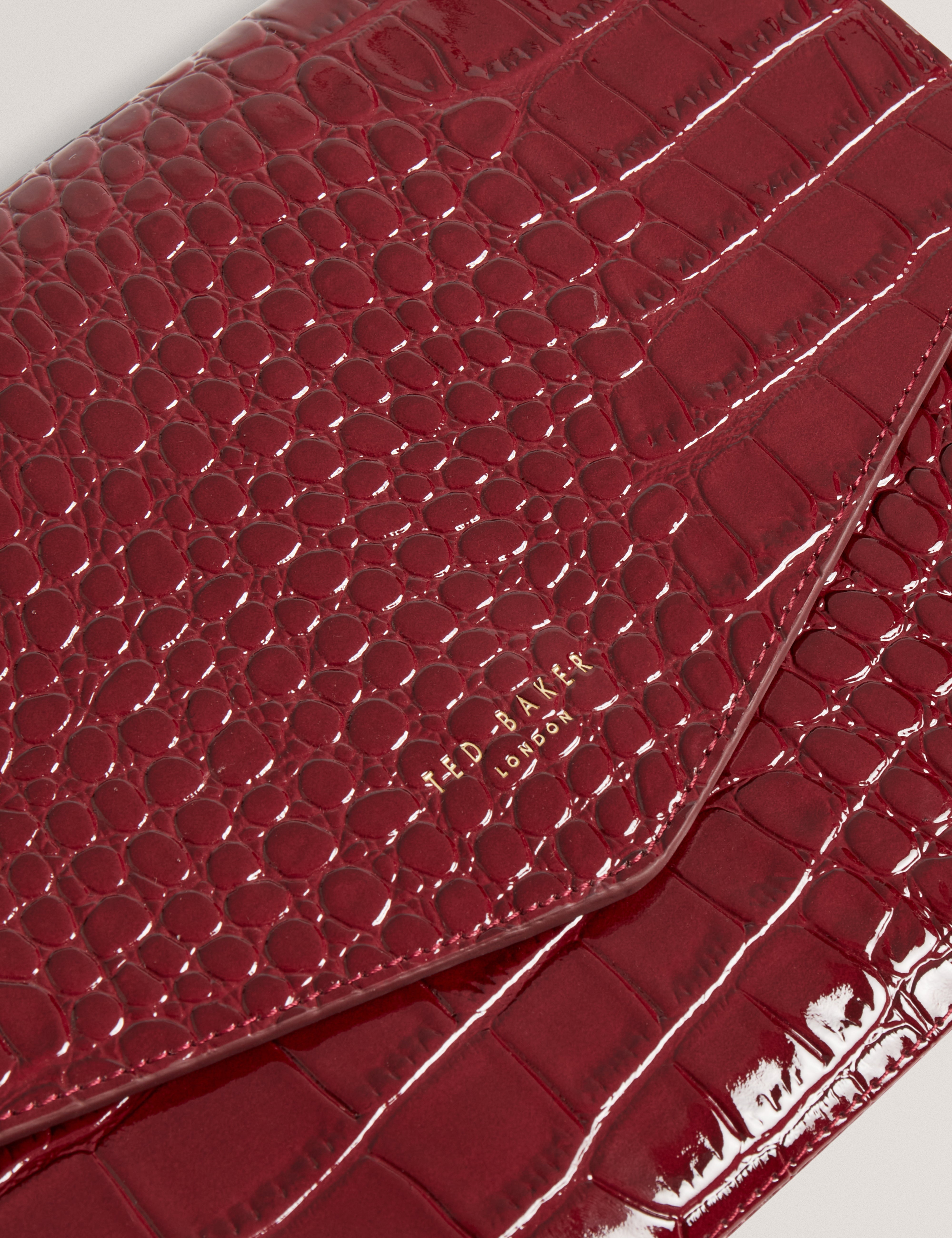 Wesslie Croc Effect Icon Envelope Pouch Wine