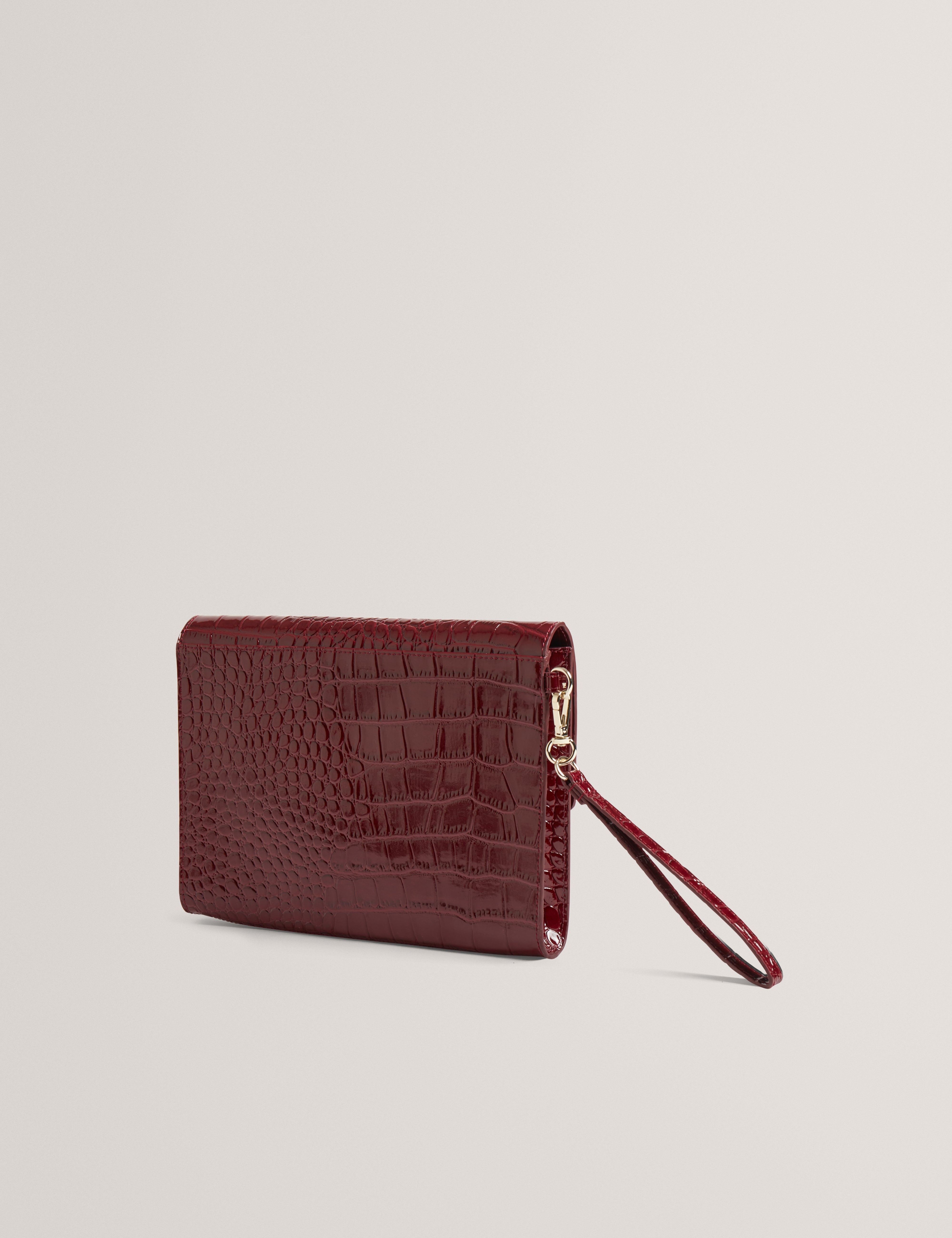 Wesslie Croc Effect Icon Envelope Pouch Wine