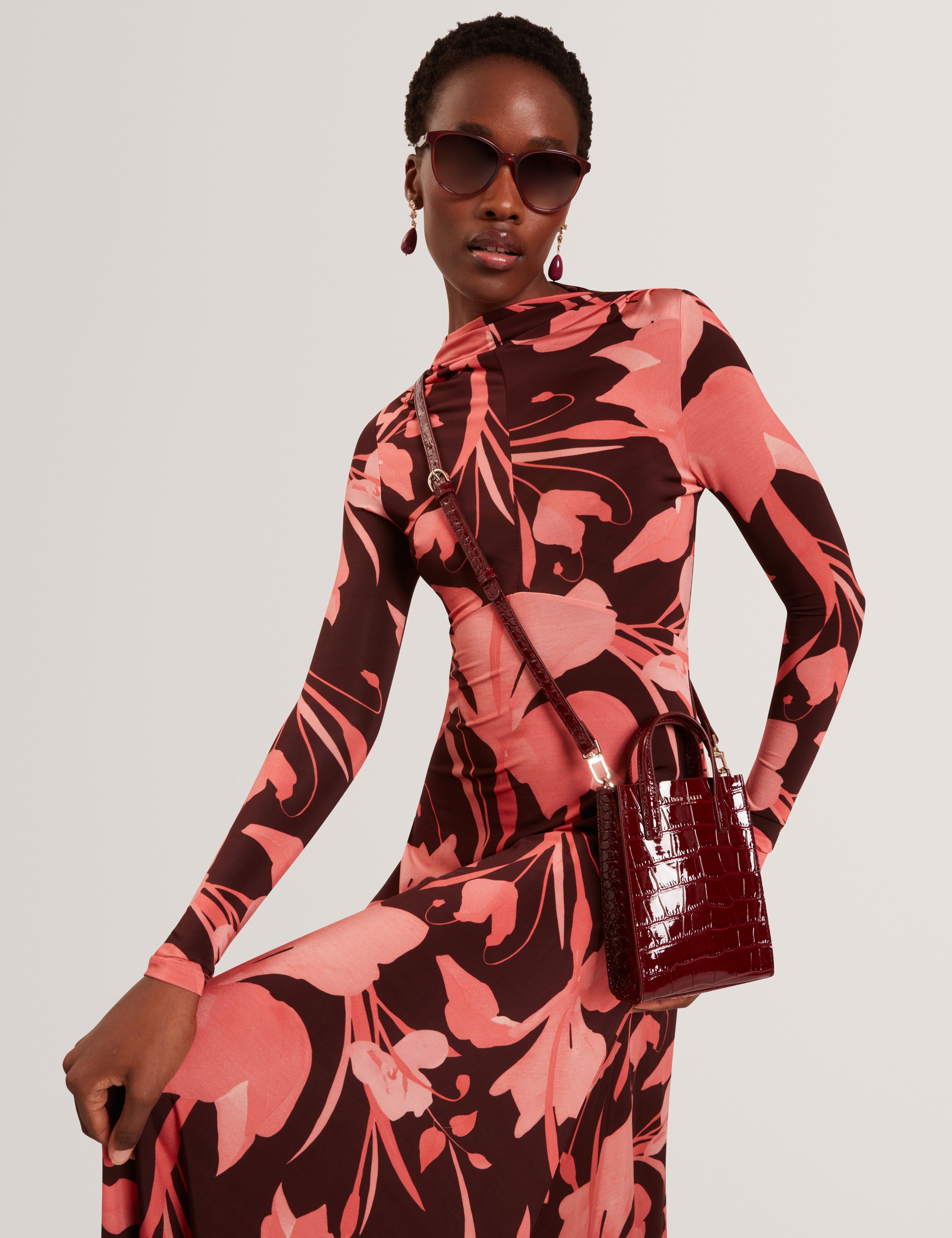 Wenissa Croc Effect Mini Icon Bag Wine