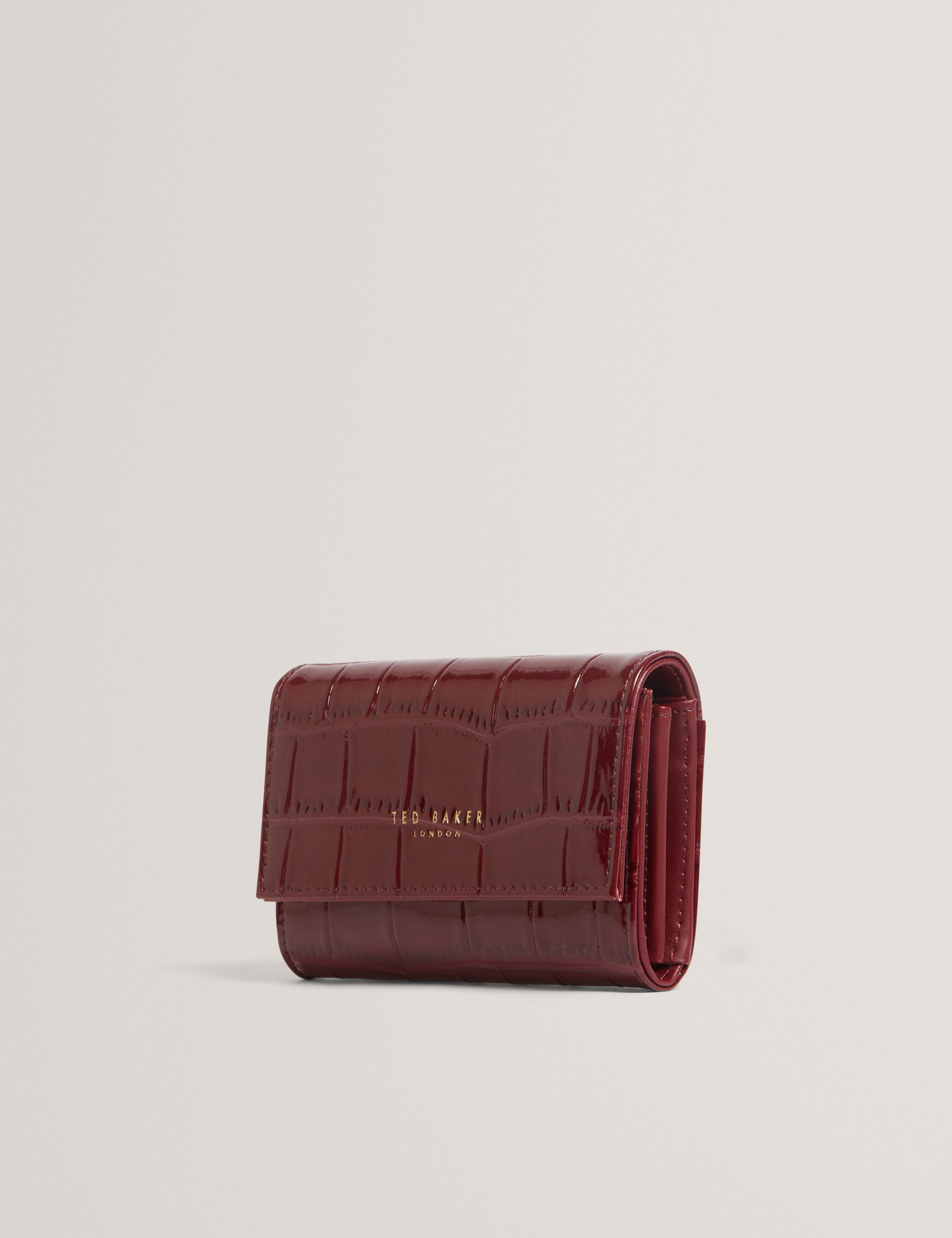 Valliaa Croc Effect Small Purse Wine