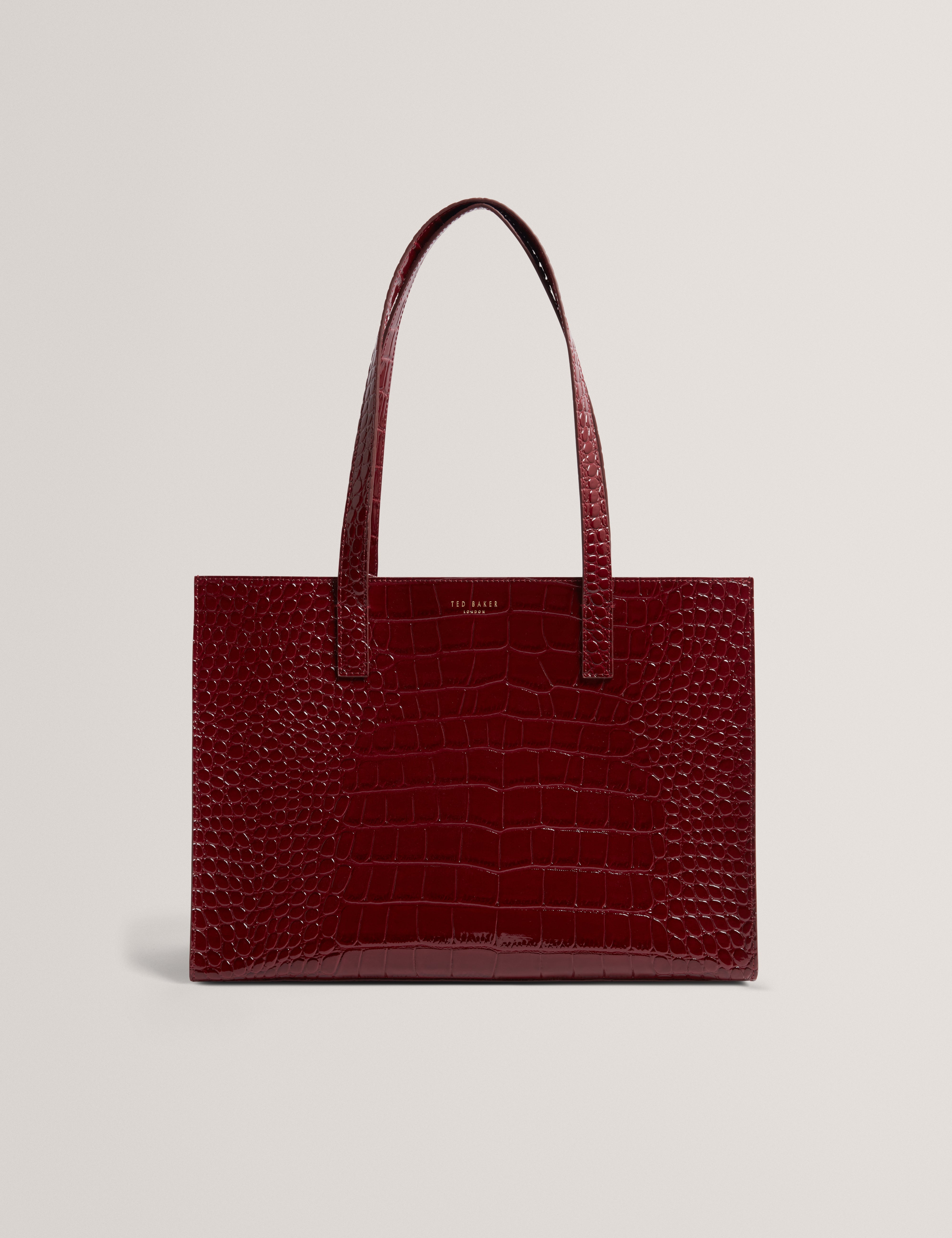 Welona E/W Croc Effect Elongated Icon Bag Wine