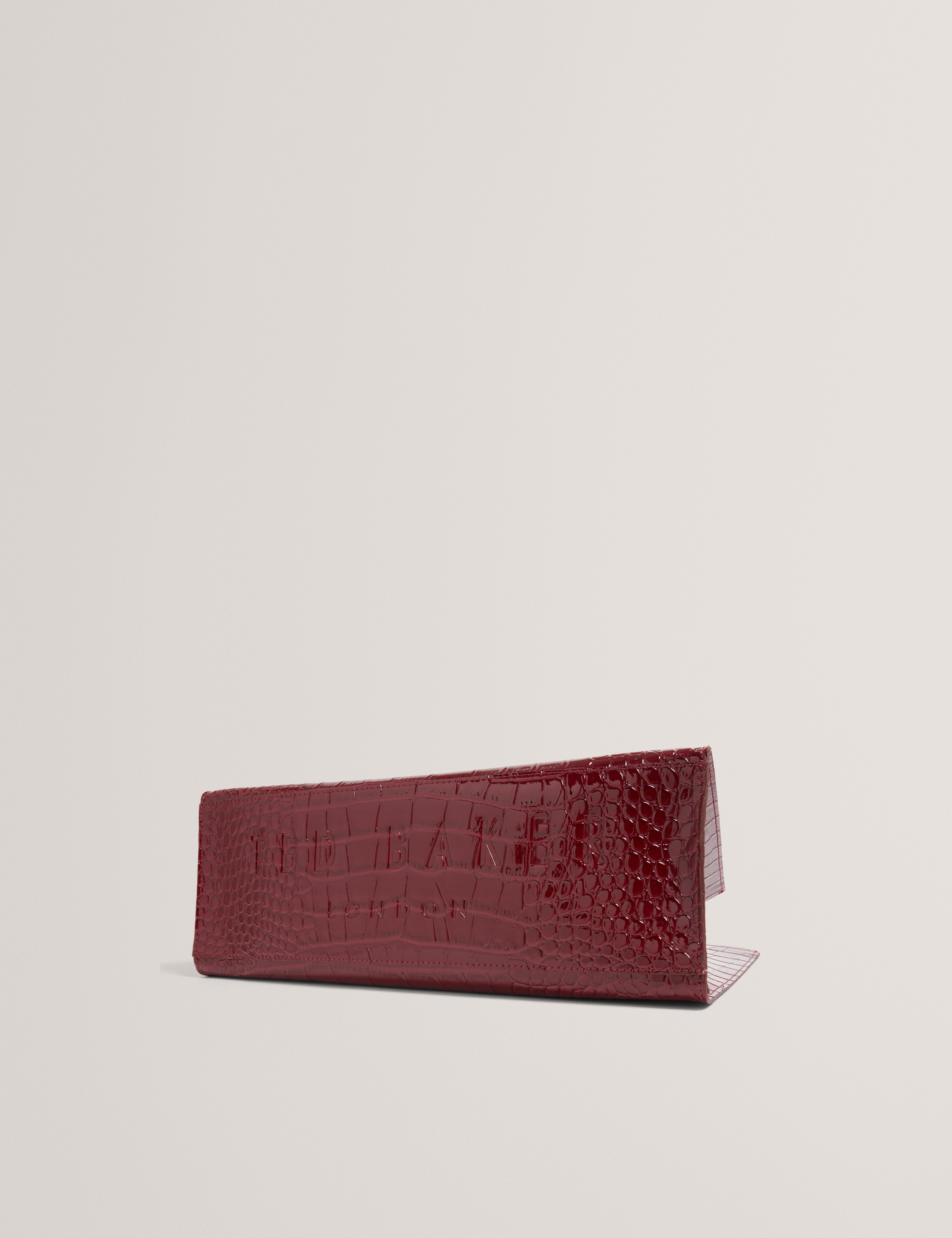 Welona E/W Croc Effect Elongated Icon Bag Wine