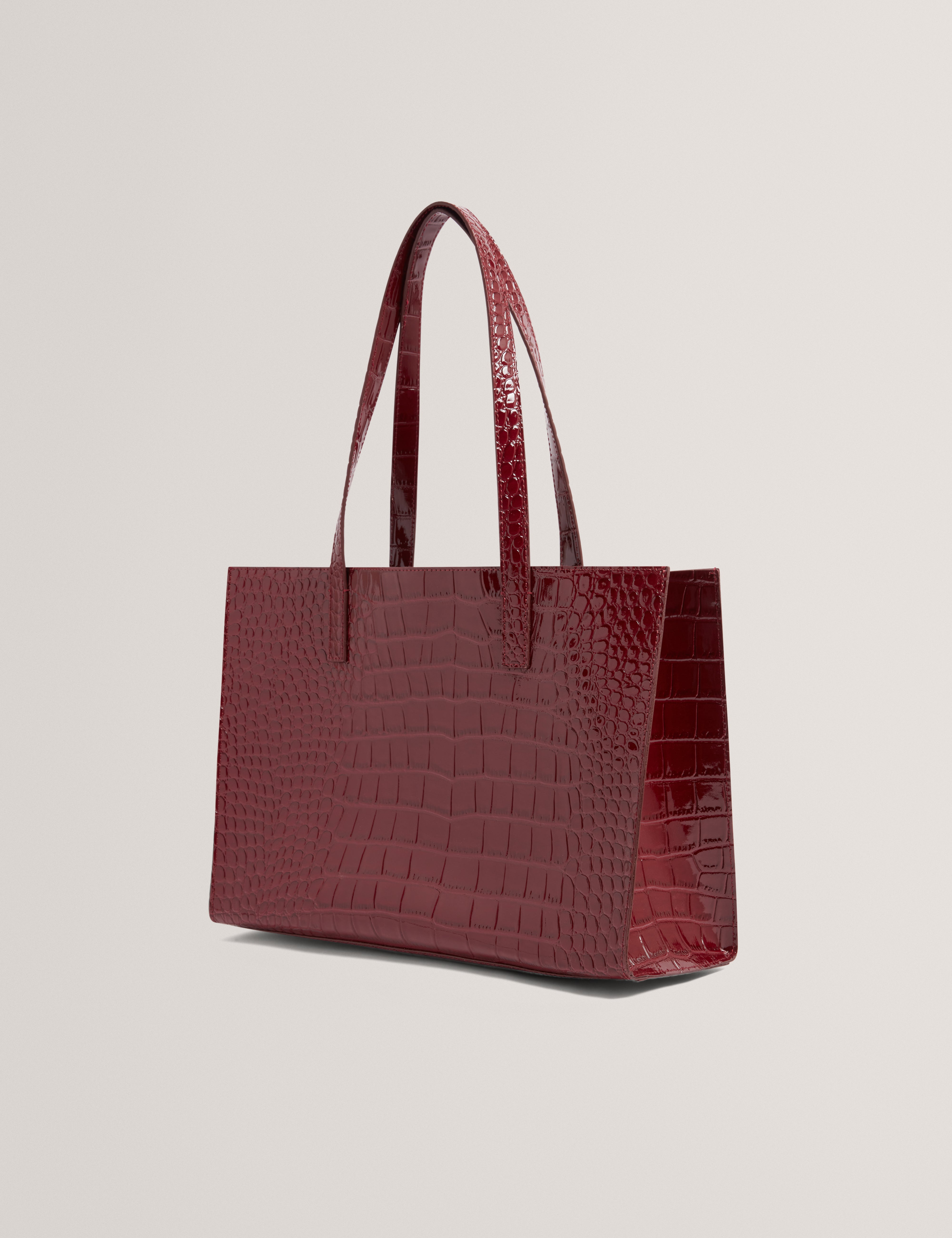 Welona E/W Croc Effect Elongated Icon Bag Wine