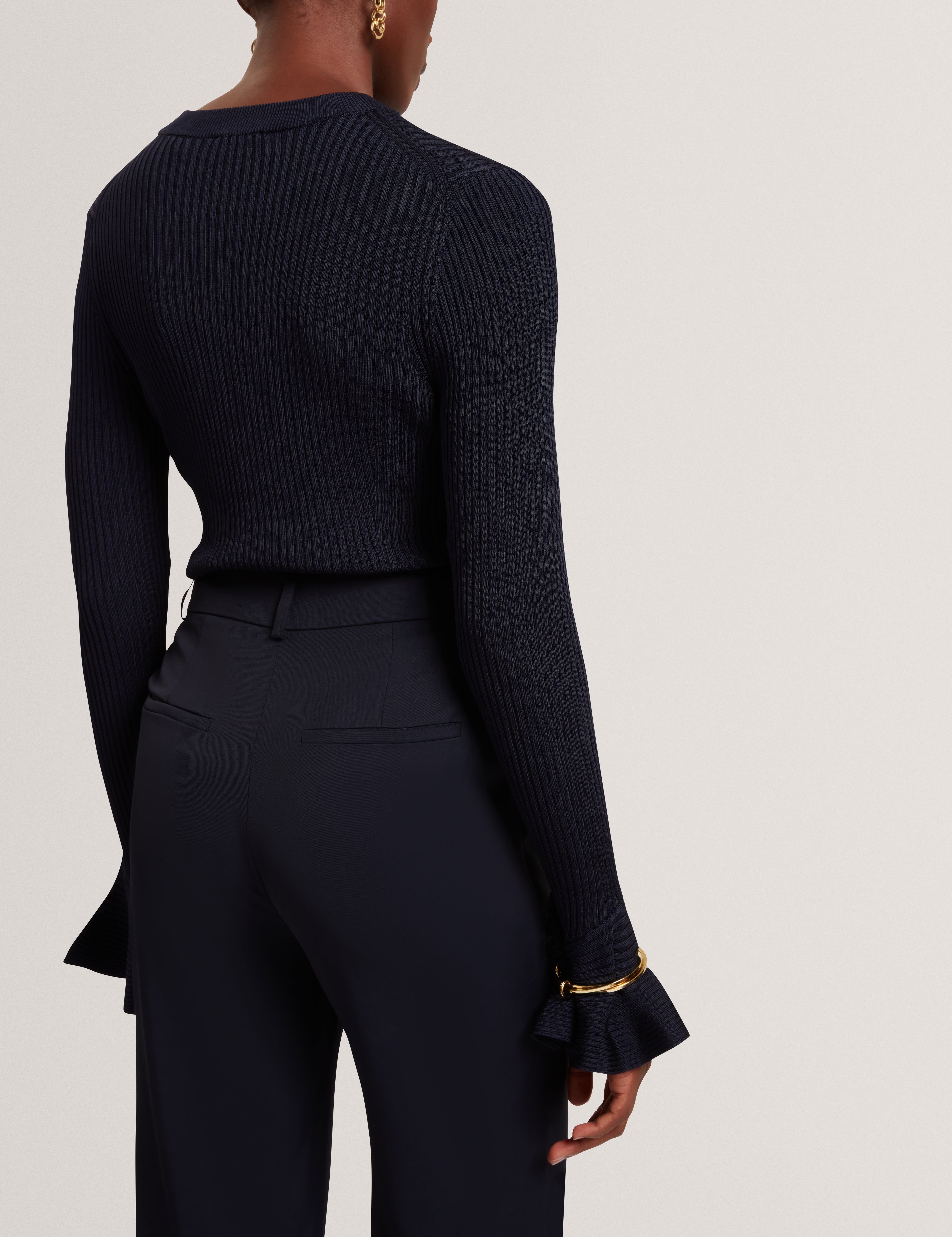 Lutte Kick Flare Trouser Navy