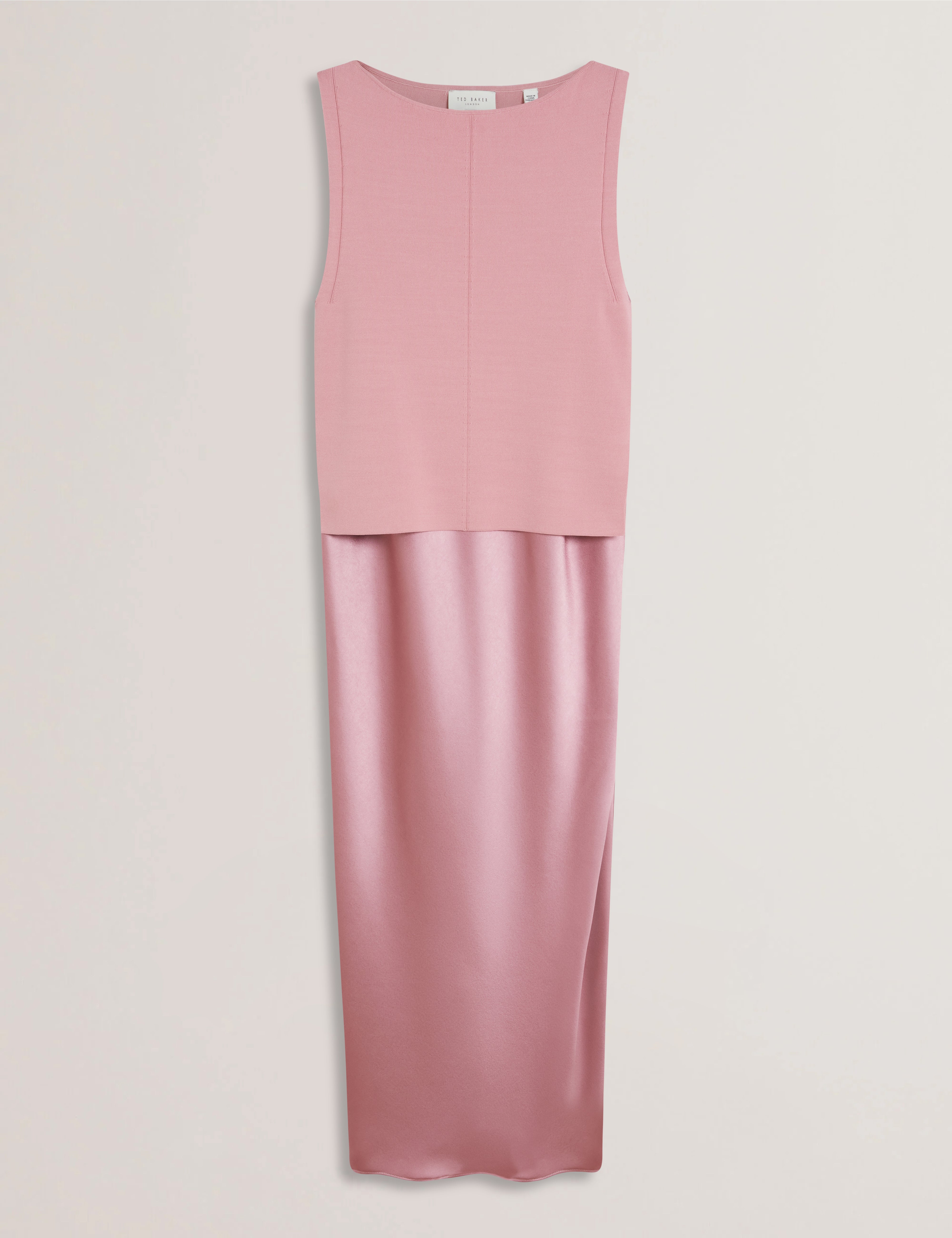 Ammil Satin Slip Dress Mid-Pink
