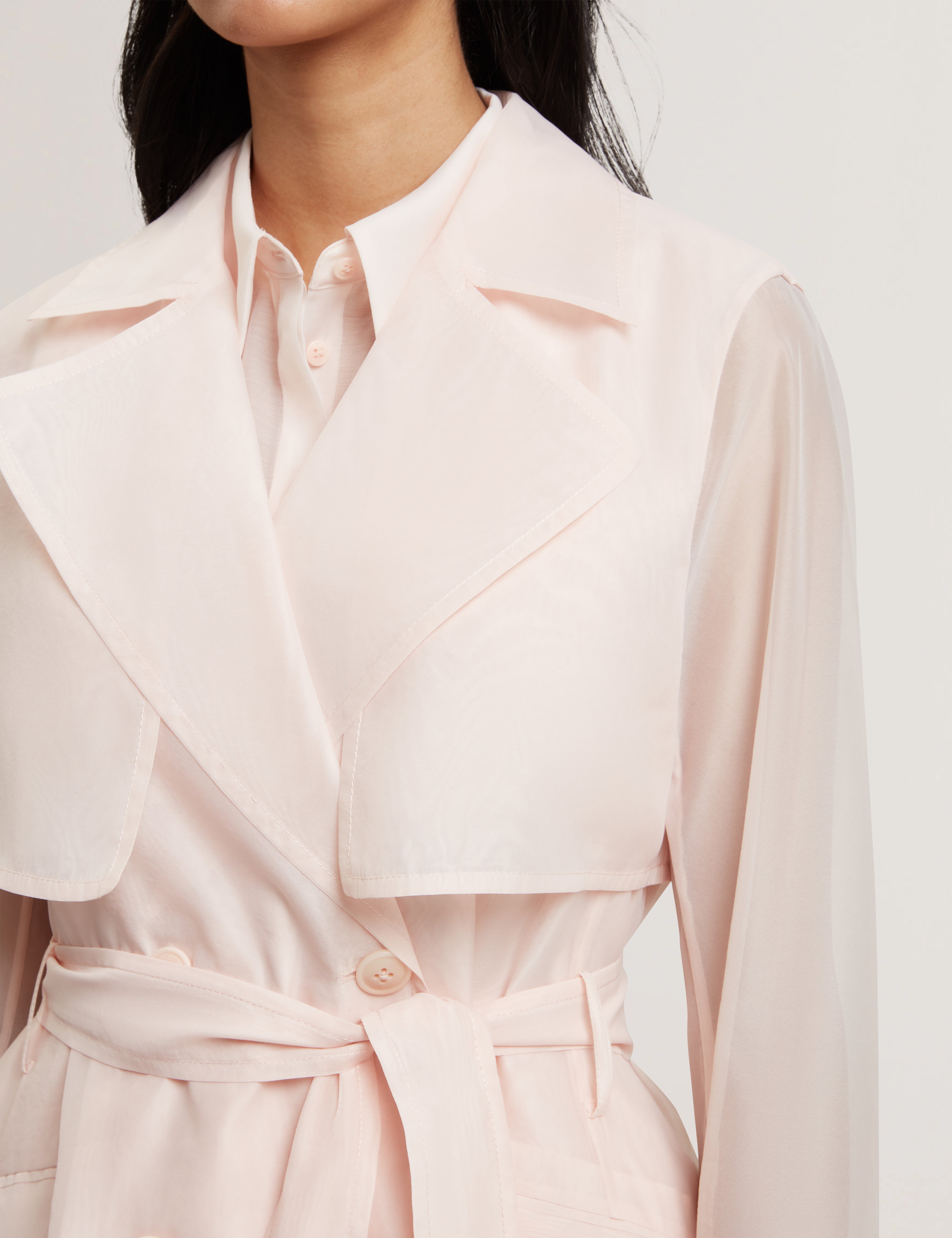 Aplysia Organza Trench Coat With Storm Flaps Pl-Pink